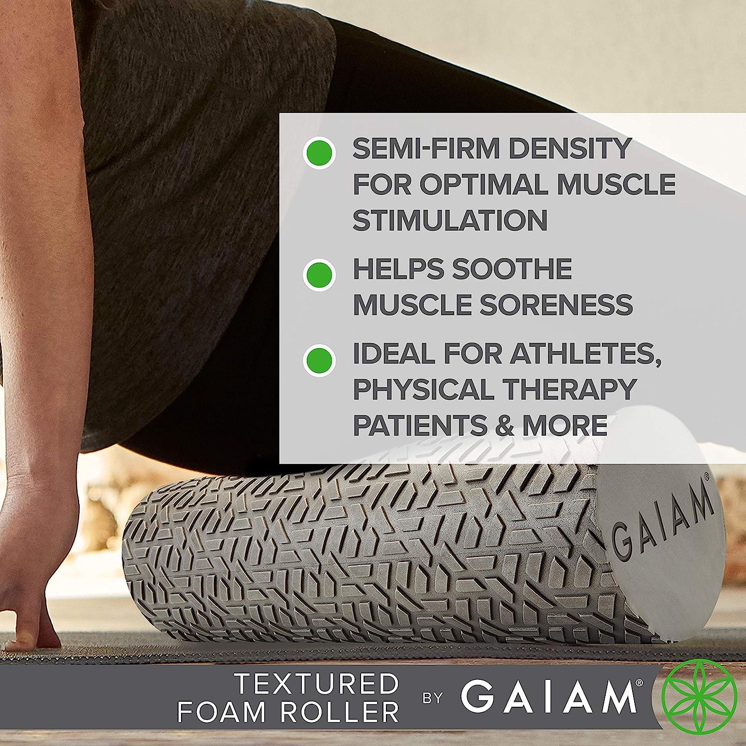 Gaiam Restore Muscle Massage Foam Roller 18 Inch & 36 Inch, Textured