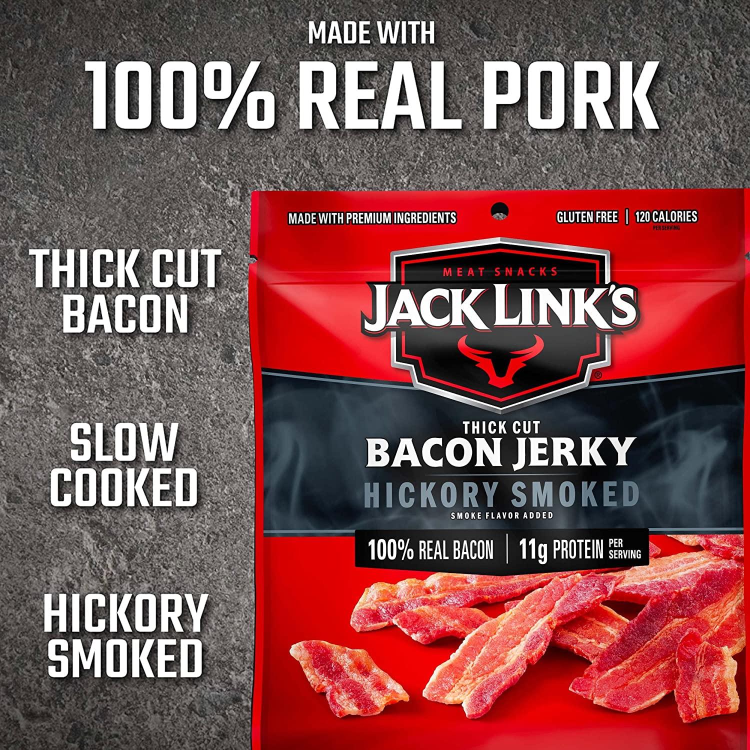 Jack Link's Hickory Smoked Bacon Jerky 2.5 oz Premium Snack