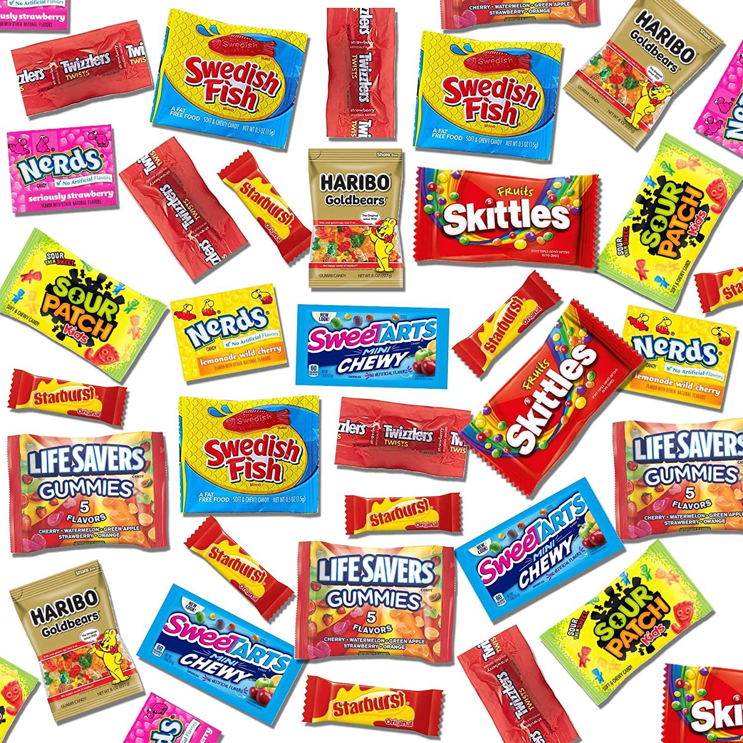 Bulk Assorted Fruit Candy Starburst, Skittles, Swedish Fish