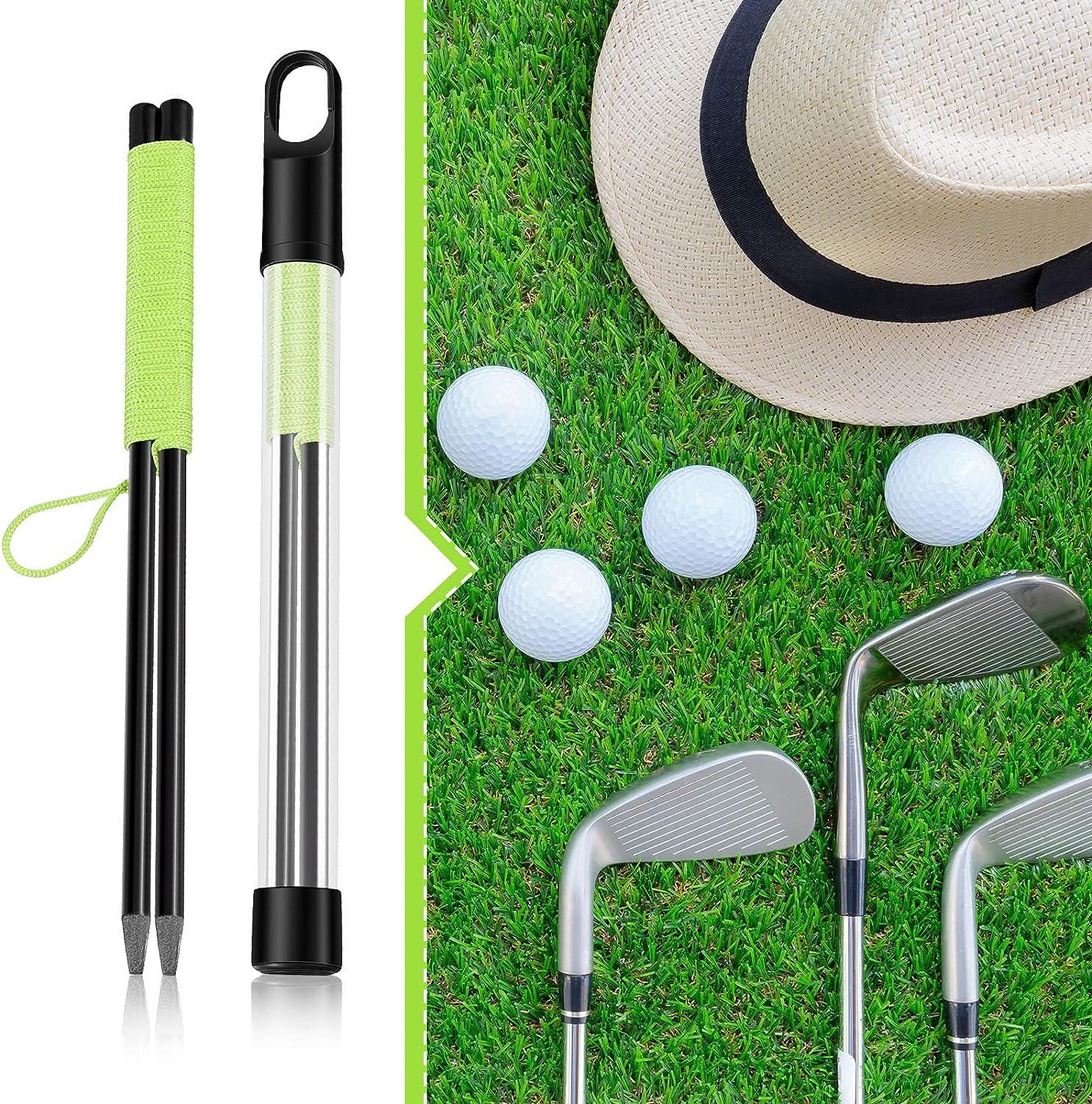 2 Pieces Golf Putting Aid String with Pegs Golf Putting String Guide