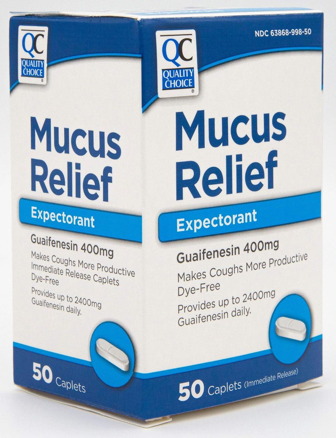Quality Choice Mucus Relief Expectorant 50 Caplets Each (Pack of 1)