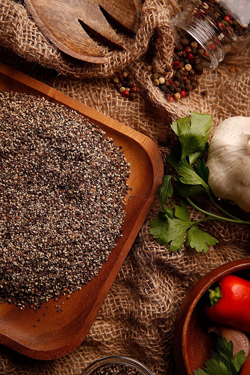 Gourmanity 1lb Coarse Black Pepper Butcher's Cut Bulk Ground