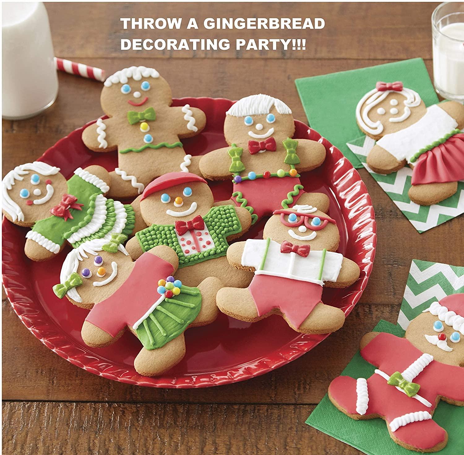 Holiday Fun Baking Set Gingerbread Man & Tree Cookie Kit with PreBaked Cookies, Candies