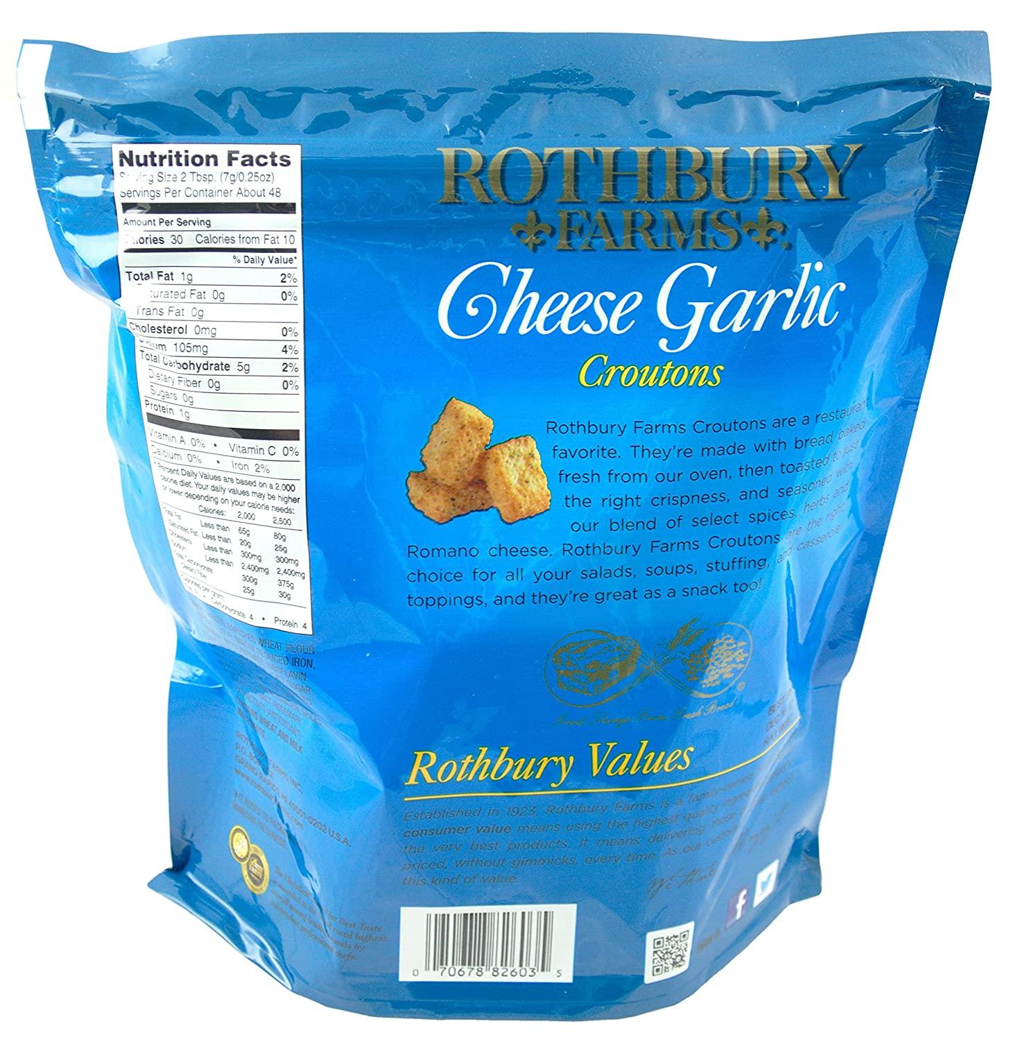 Rothbury Farms Seasoned Cheese Garlic Croutons, Family Size (2 pack) 12