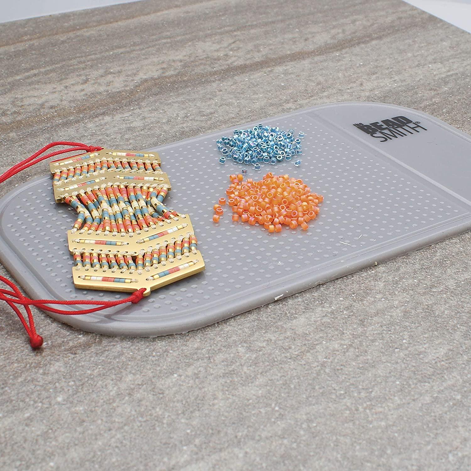 The Beadsmith Sticky Bead Mat, 5.5 x 3.25 inches, Grey Color, AntiSlip