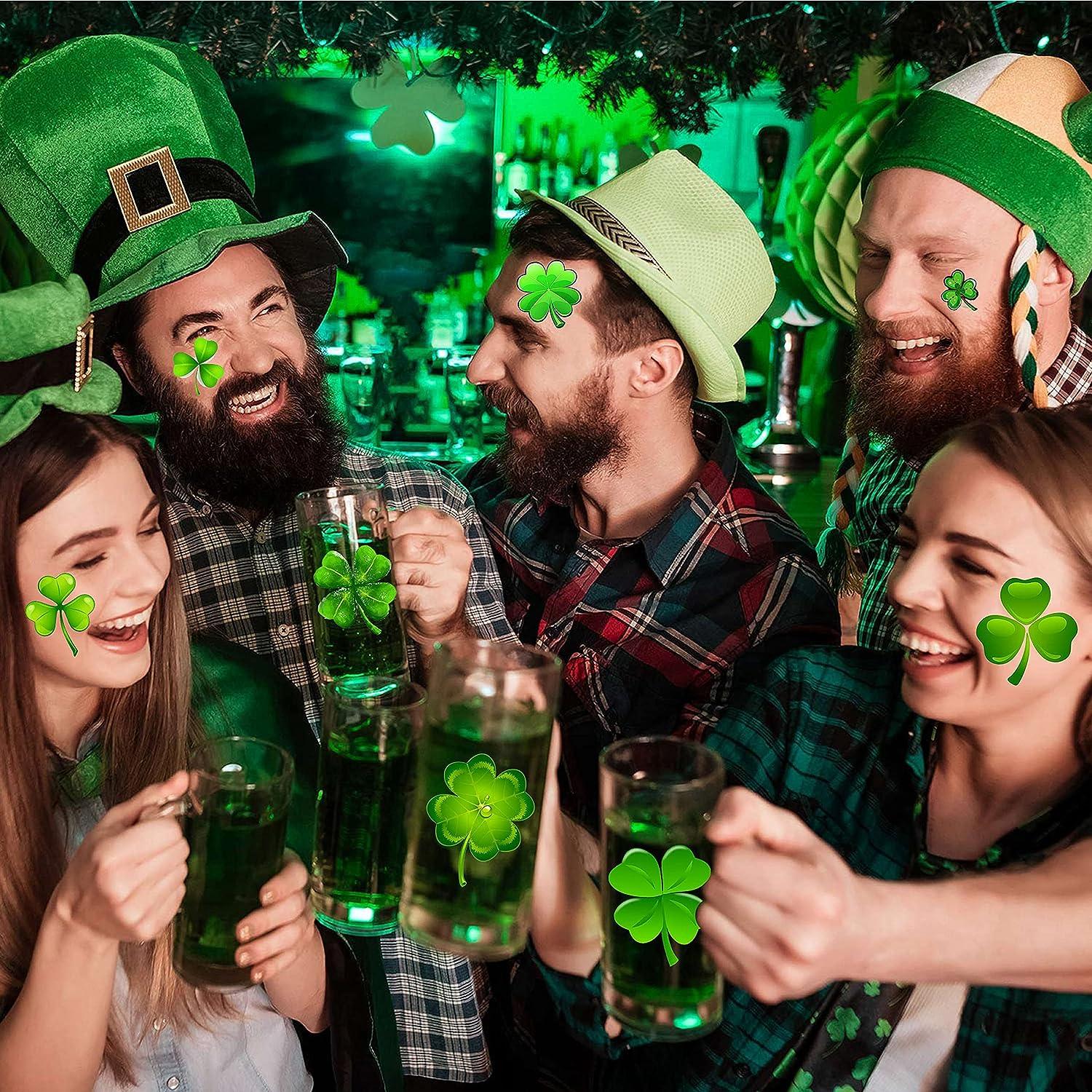 80PCS St. Patrick's Day Shamrock Foam Stickers - Green Clover Decorations