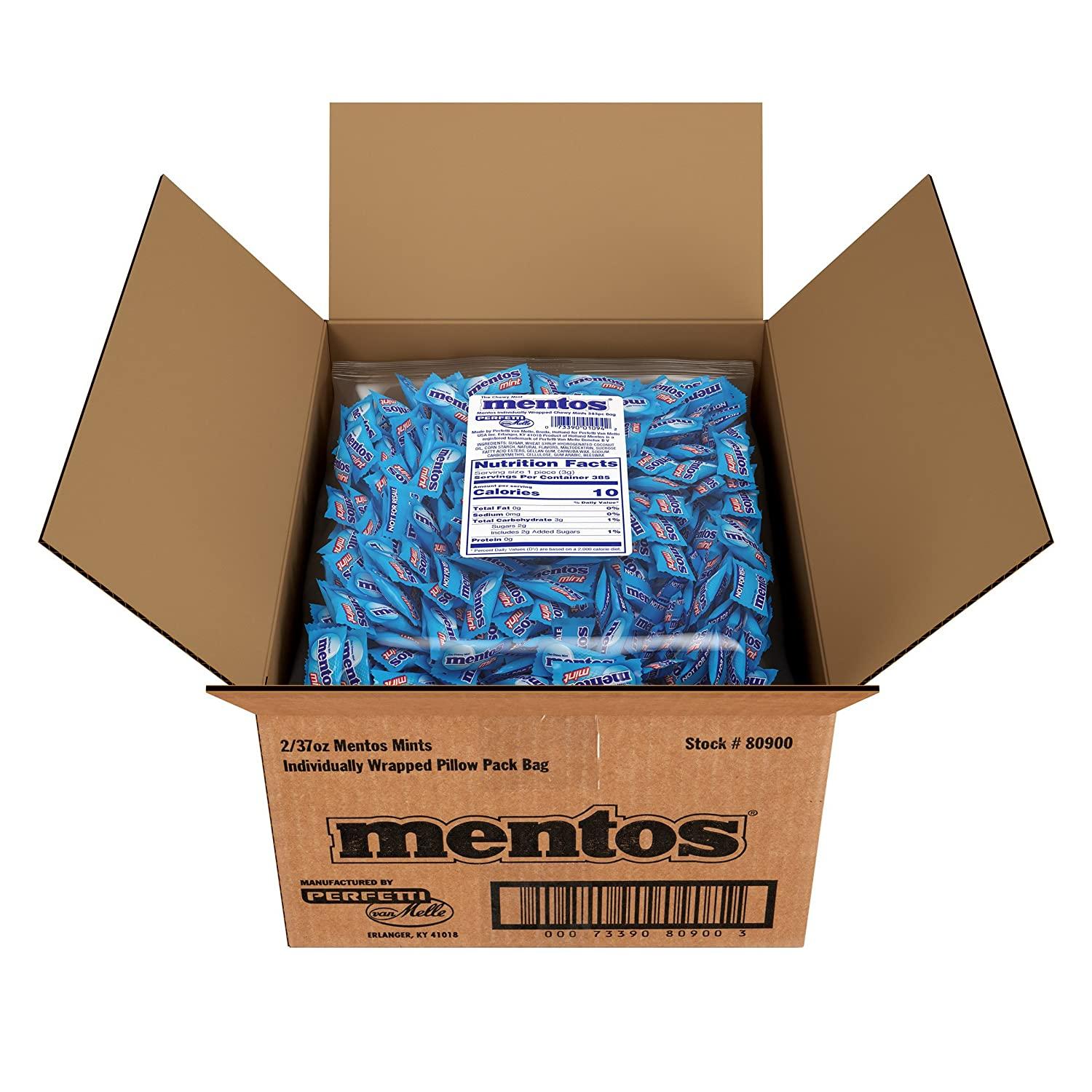 Mentos Candy, Individually Wrapped Chewy Mint, Bulk Bag, Peppermint