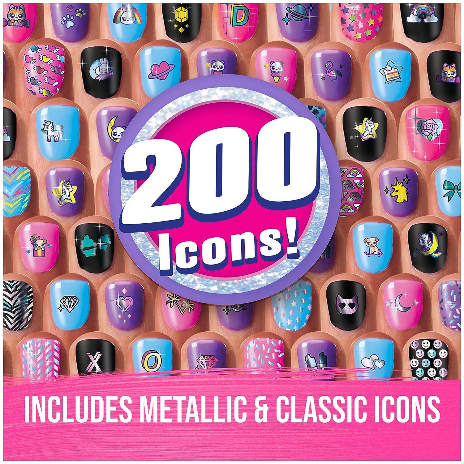 GO GLAM U-nique Metallic Nail Salon Kit for Girls - 200 Nail