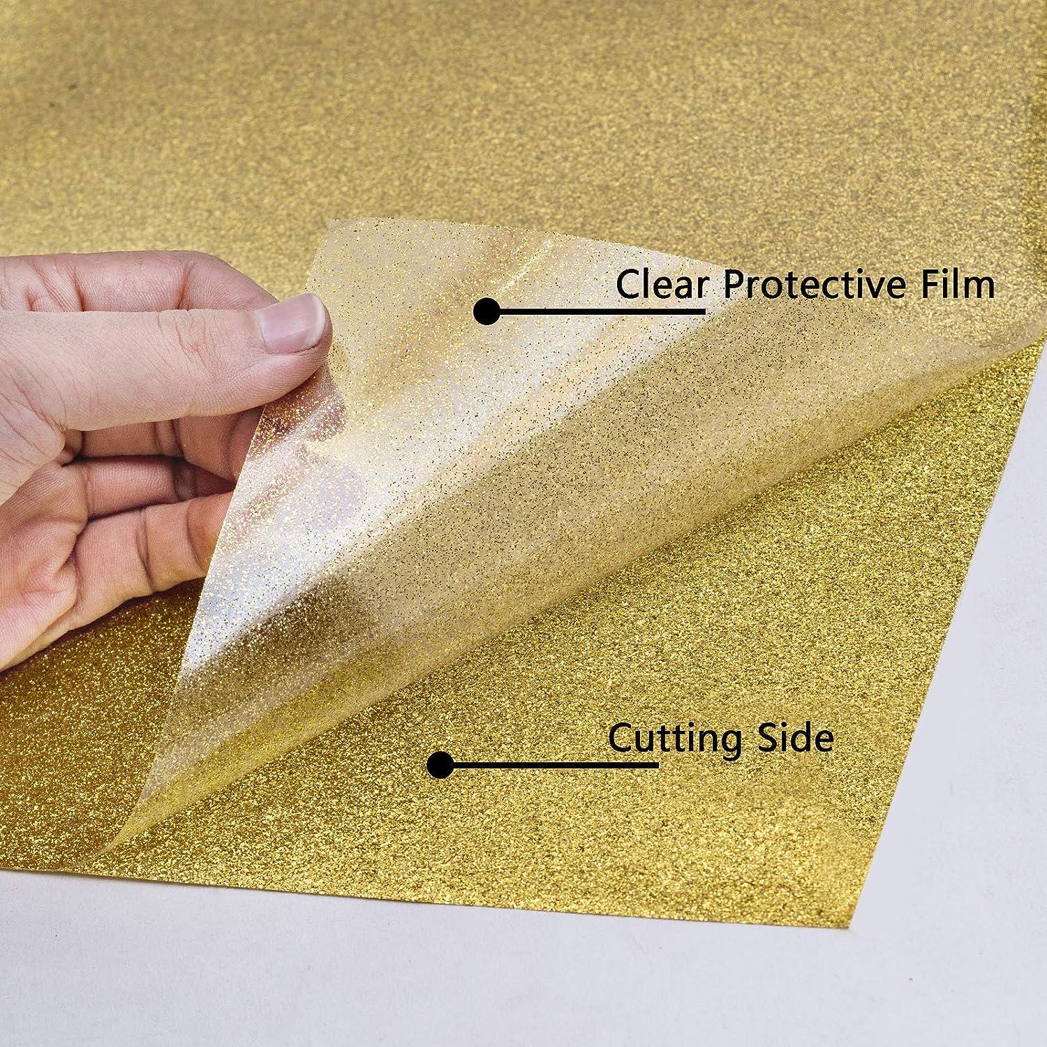 Gold Glitter HTV Heat Transfer Vinyl Roll - 12in x 10ft Iron on