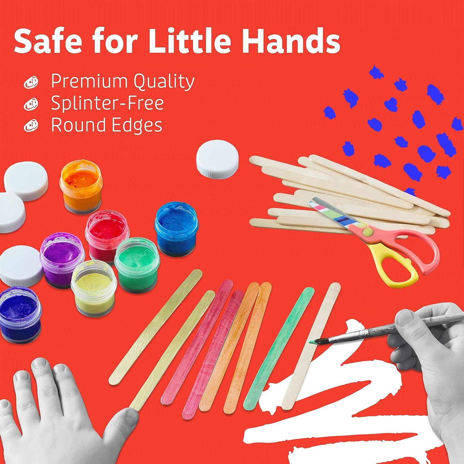 Popsicle Sticks for Crafts 200 Pcs 4.5 inch Wax Sticks Tongue