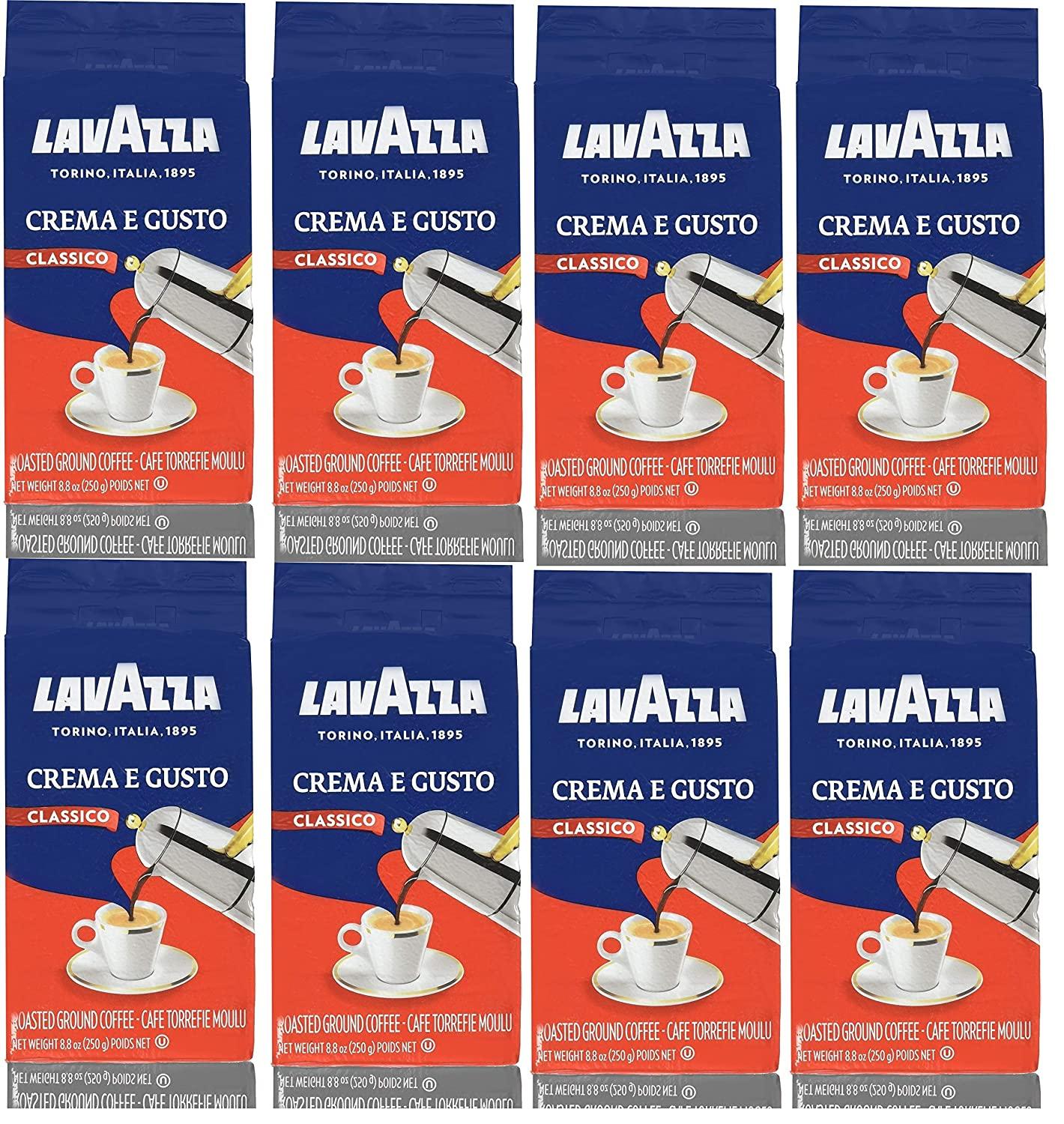 LavAzza Crema e Gusto Ground Coffee 8.80 oz (Pack of 8) Bold But Smooth 8.8  Ounce (Pack of 8)