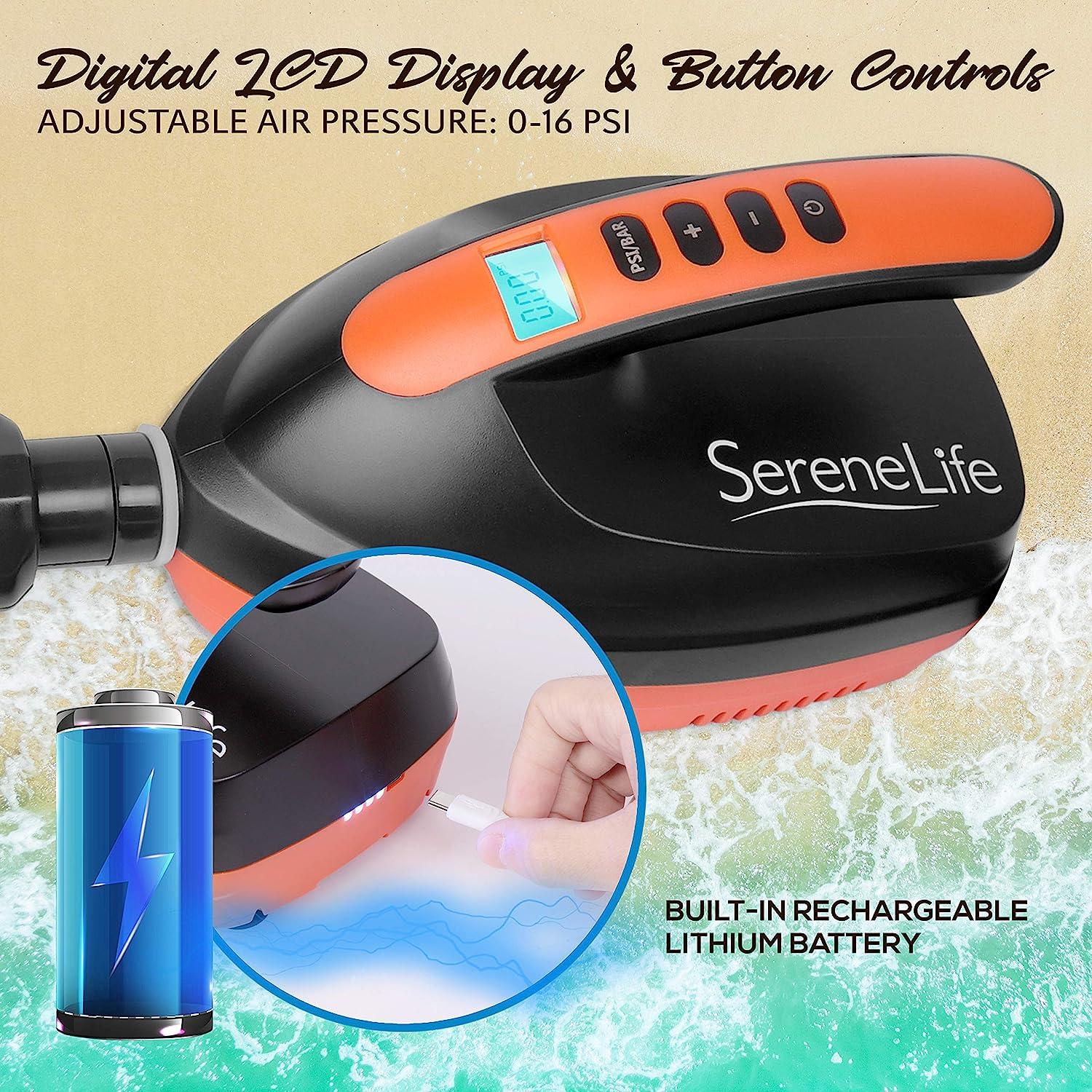 SereneLife Digital Electric Air Pump Compressor 110W Rechargeable