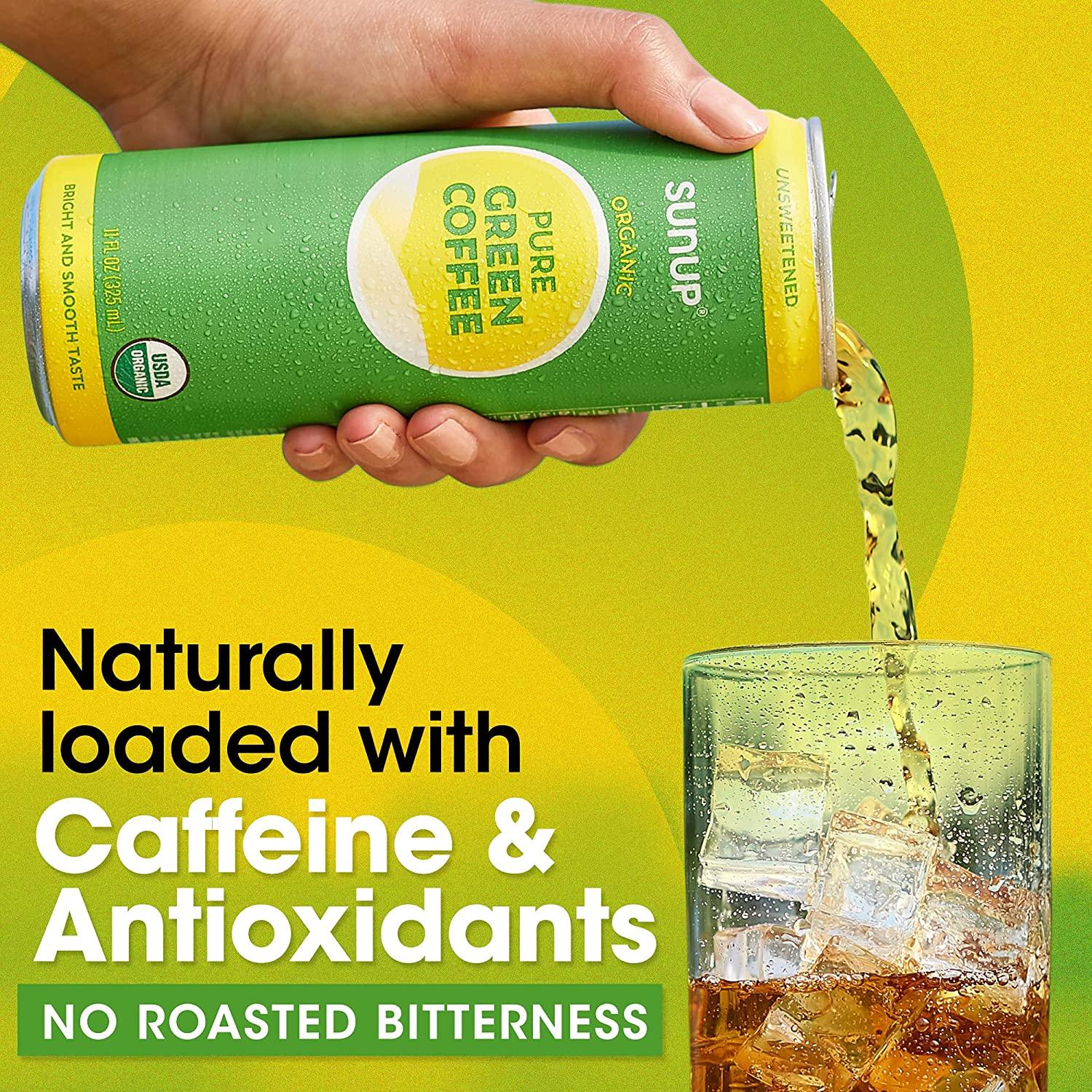 Sunup Pure Green Coffee, Brewed Green Coffee Beans, Canned Coffee