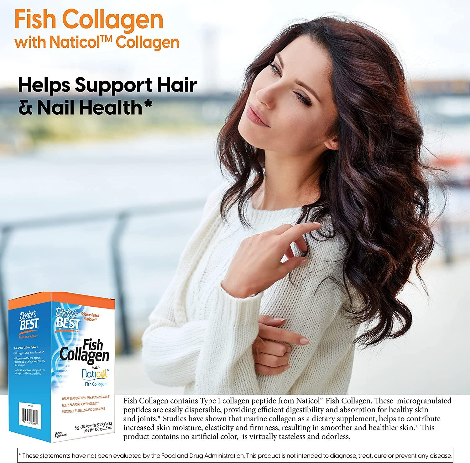 Doctor's Best Fish Collagen with Naticol 5 g 30 Powder Stick Packs