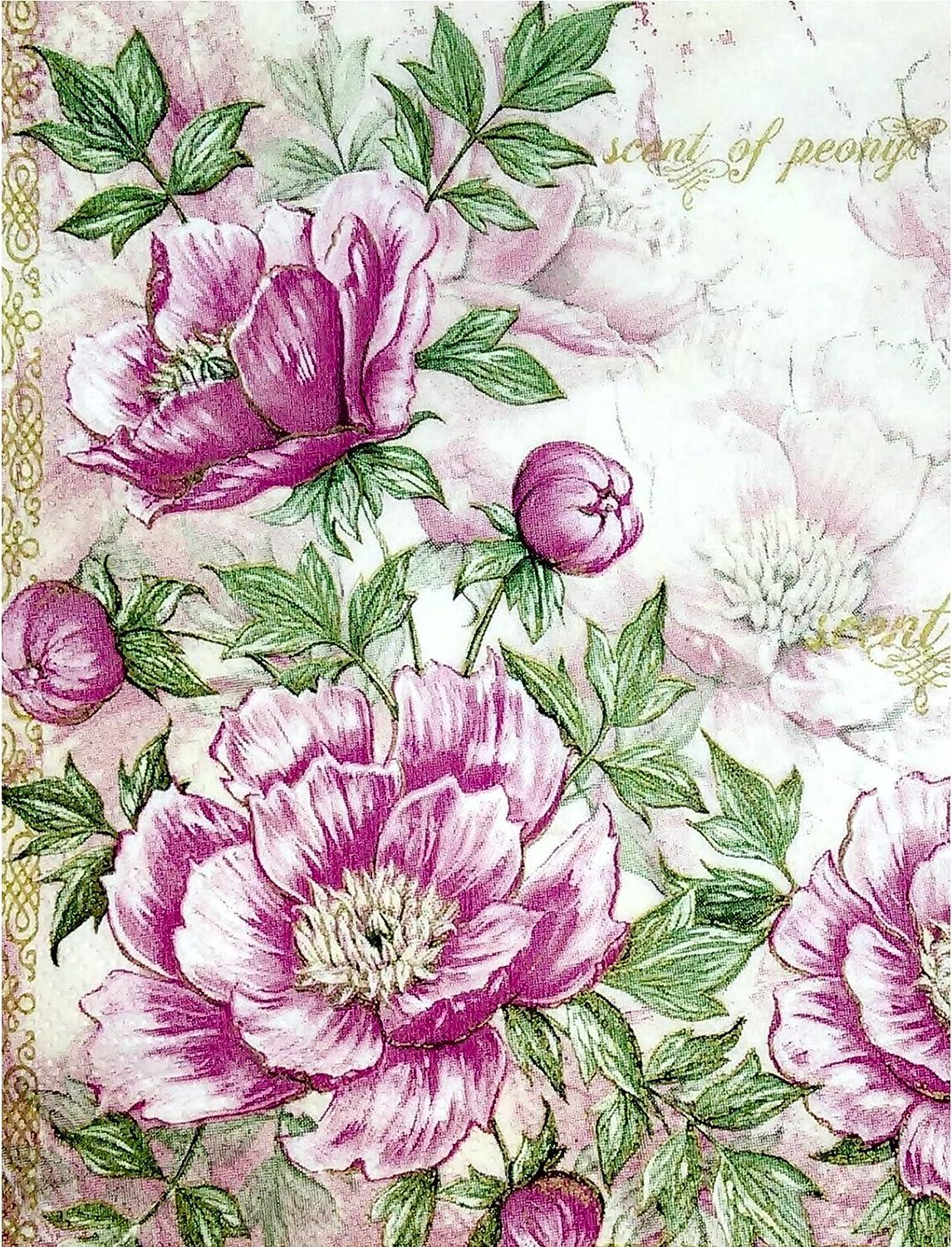 Vintage Flower Theme Mulberry Rice Paper, 8 x 10.5 inch - 6 x Different  Printed Mulberry Paper Images 30gsm Visible Fibres for Decoupage Crafts  Mixed Media Collage Art