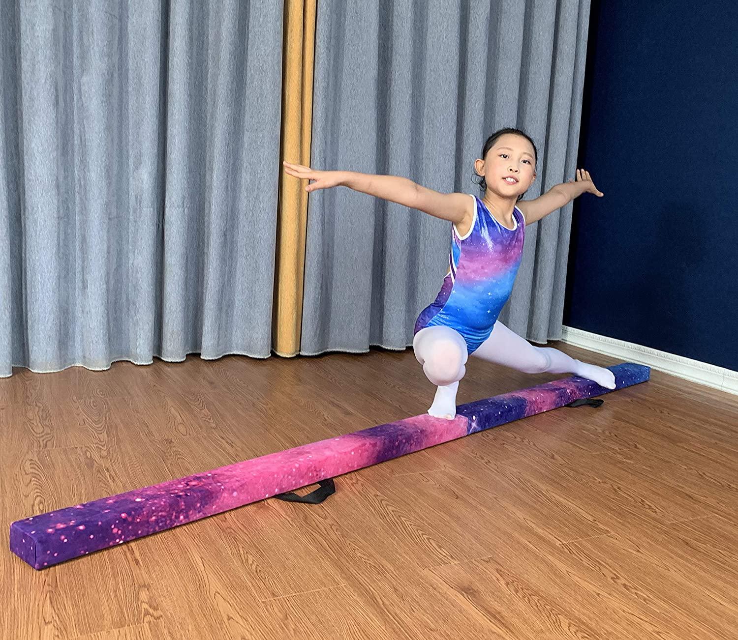 FC FUNCHEER 8FT Folding Gymnastic Beam,Wood core AntiSlip Bottom with