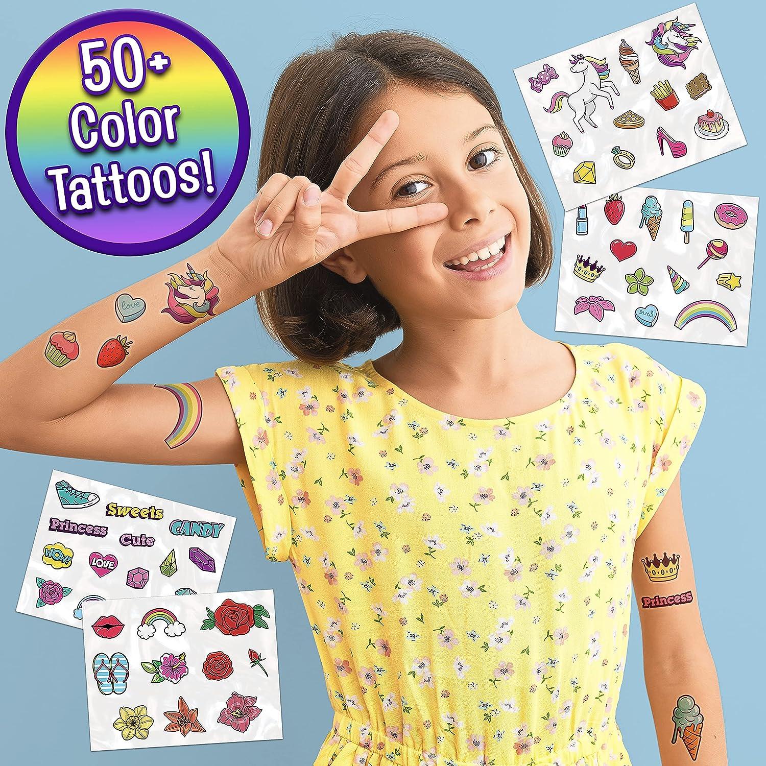 Creative Kids Temporary Body Glitter Tattoo Kit for Kids 150+ Temporary  Tattoos for Girls Unicorn Glitter Art Tattoo Stencils Brushes Birthday  Party Arts & Crafts Gifts for Girls Teen Tween Ages 6+