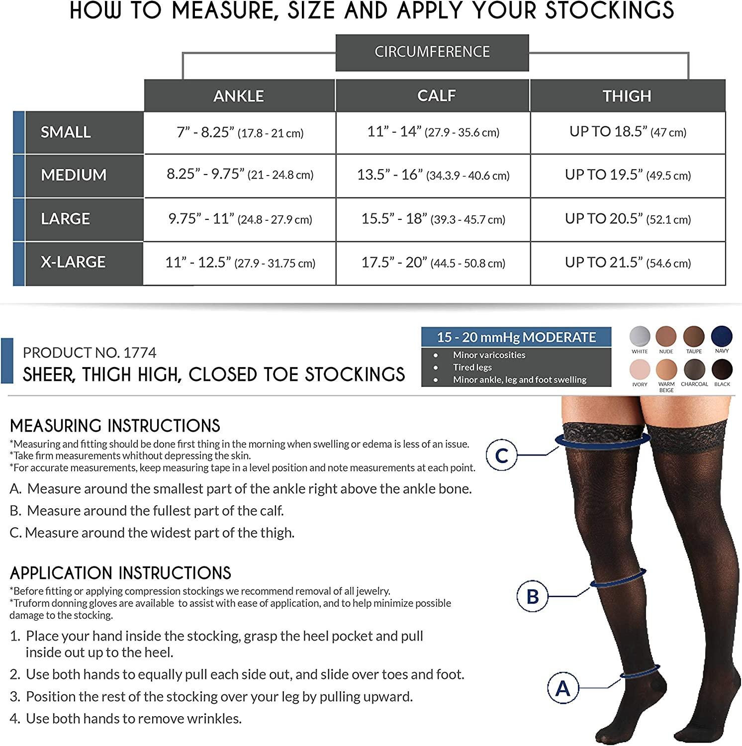 Truform Compression 1520 mmHg Sheer Thigh High Stocking Nude XLarge 2