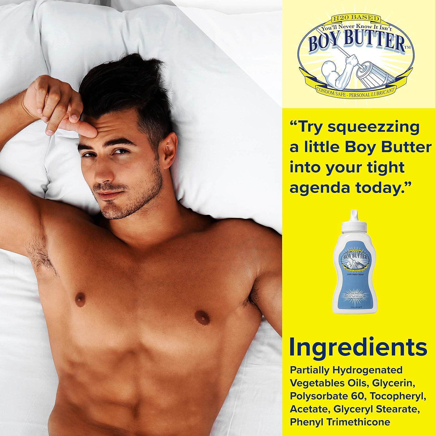 Boy Butter H2O Formula Water Based Lubricant Personal Lubricants for  Privacy with Vitamin E and Shea