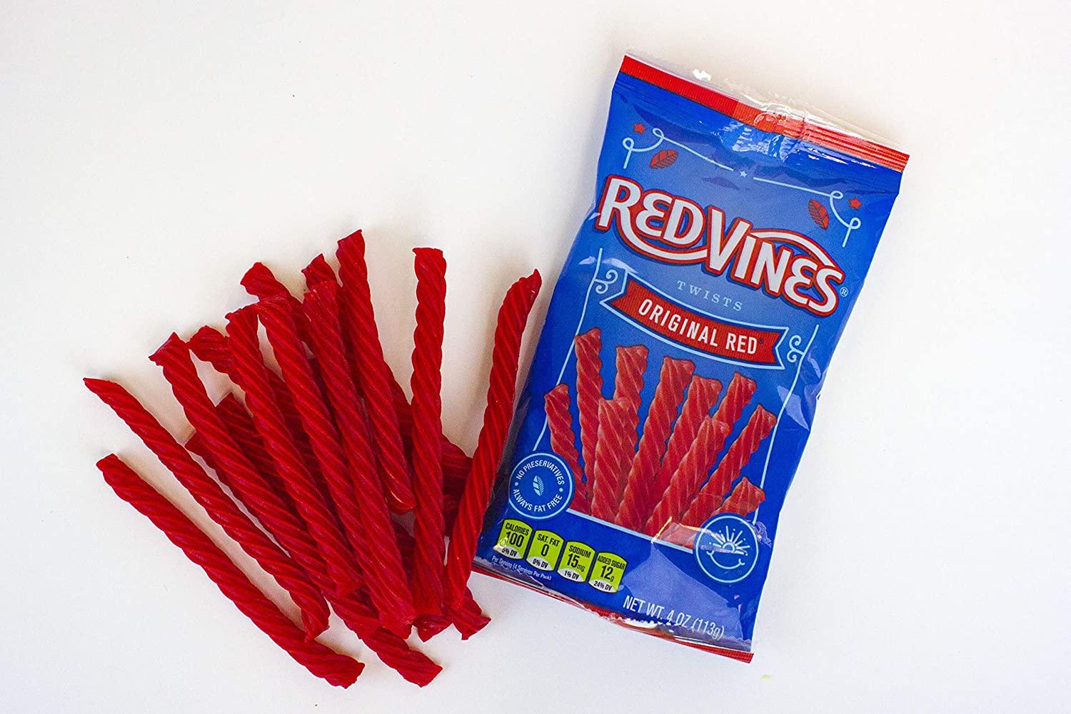 RED VINES Red Ropes Licorice Candy Pieces, Resealable 14oz, Red Rope