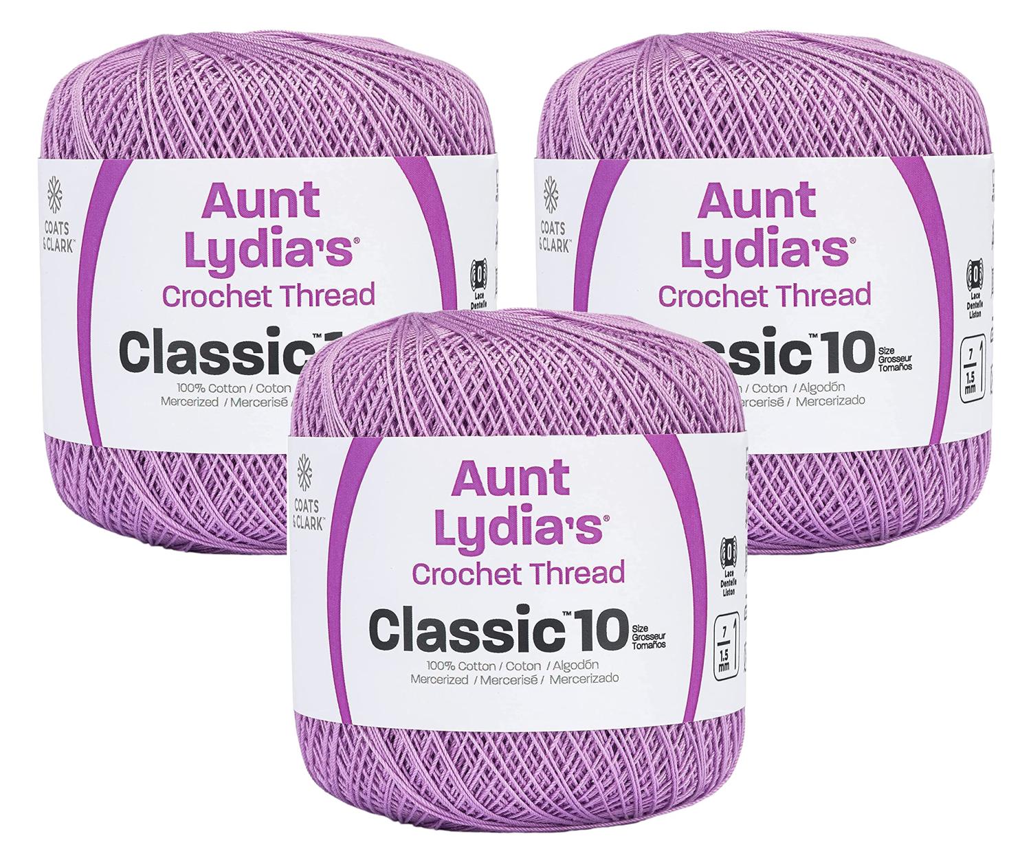 Crochet Thread, Aunt Lydia's Crochet Cotton Classic Size 10, Lace Yarn