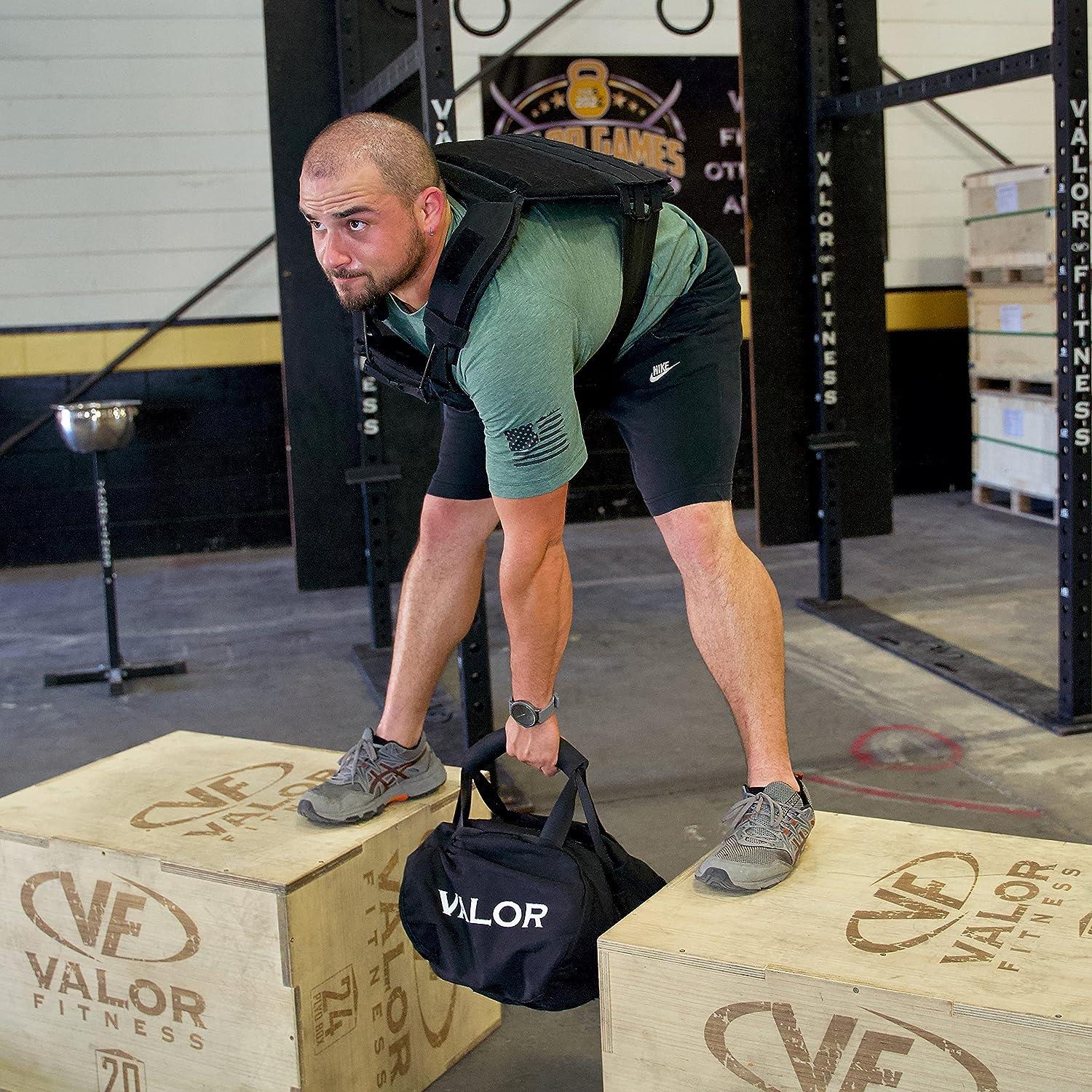 Valor Fitness SDB-TB1 Self-Fill Strongman Sandbag Duffle - Fat Grip Handle  - Heavy Duty Vinyl Construction - Double Bladders with Reinforced Zipper-  for Weightlifting and Conditioning