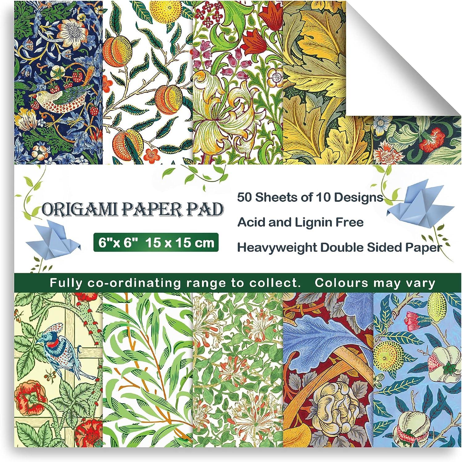 Origami Paper 6x6 Double Sided 50 Sheets 10 Colors Japanese Chiyo