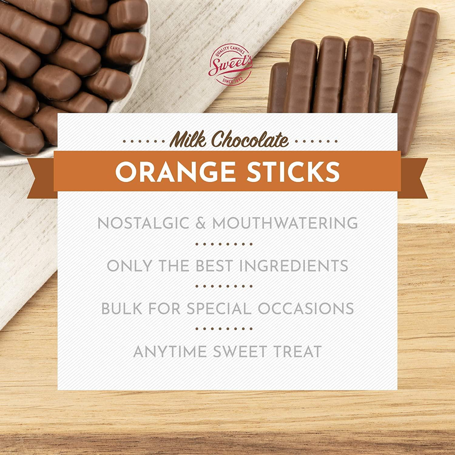 Milk Chocolate Orange Sticks, Chocolate Candy Sticks Orange (Milk
