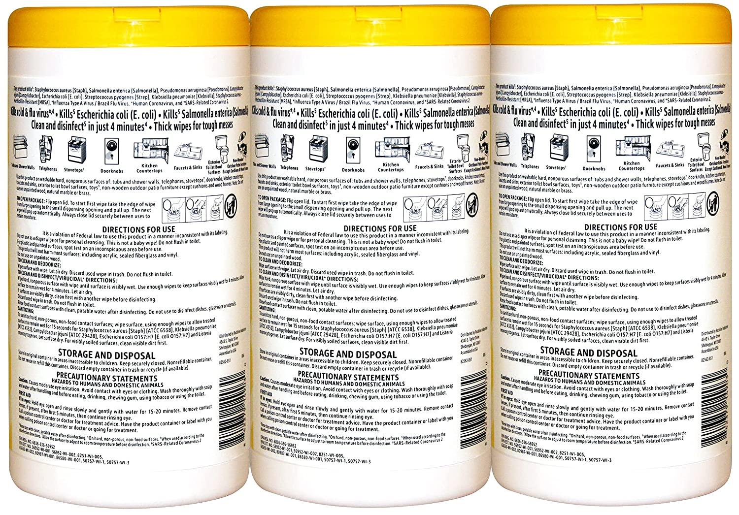 Solimo Disinfecting Wipes Lemon Scent 75 Count (Pack of 3