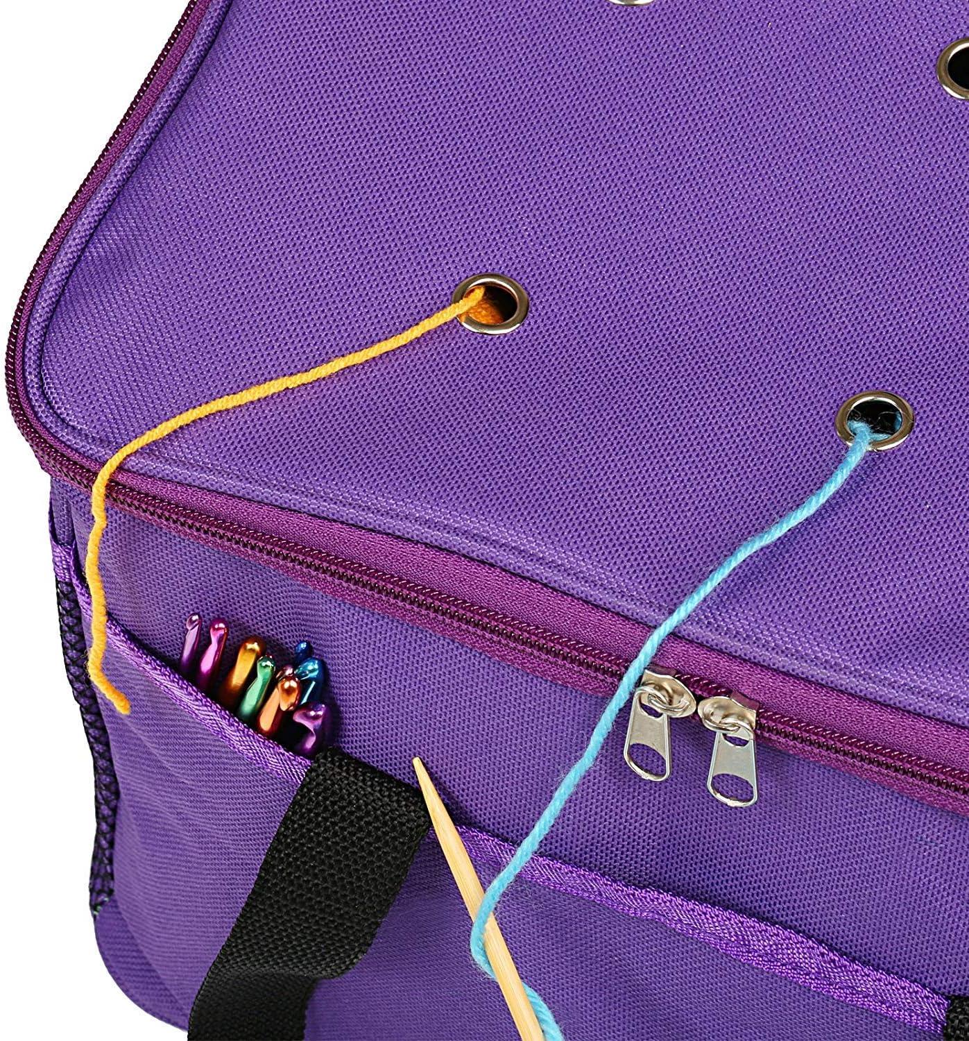 Knitting Bag, LEMESO Yarn Tote Storage Organizer Portable Individual