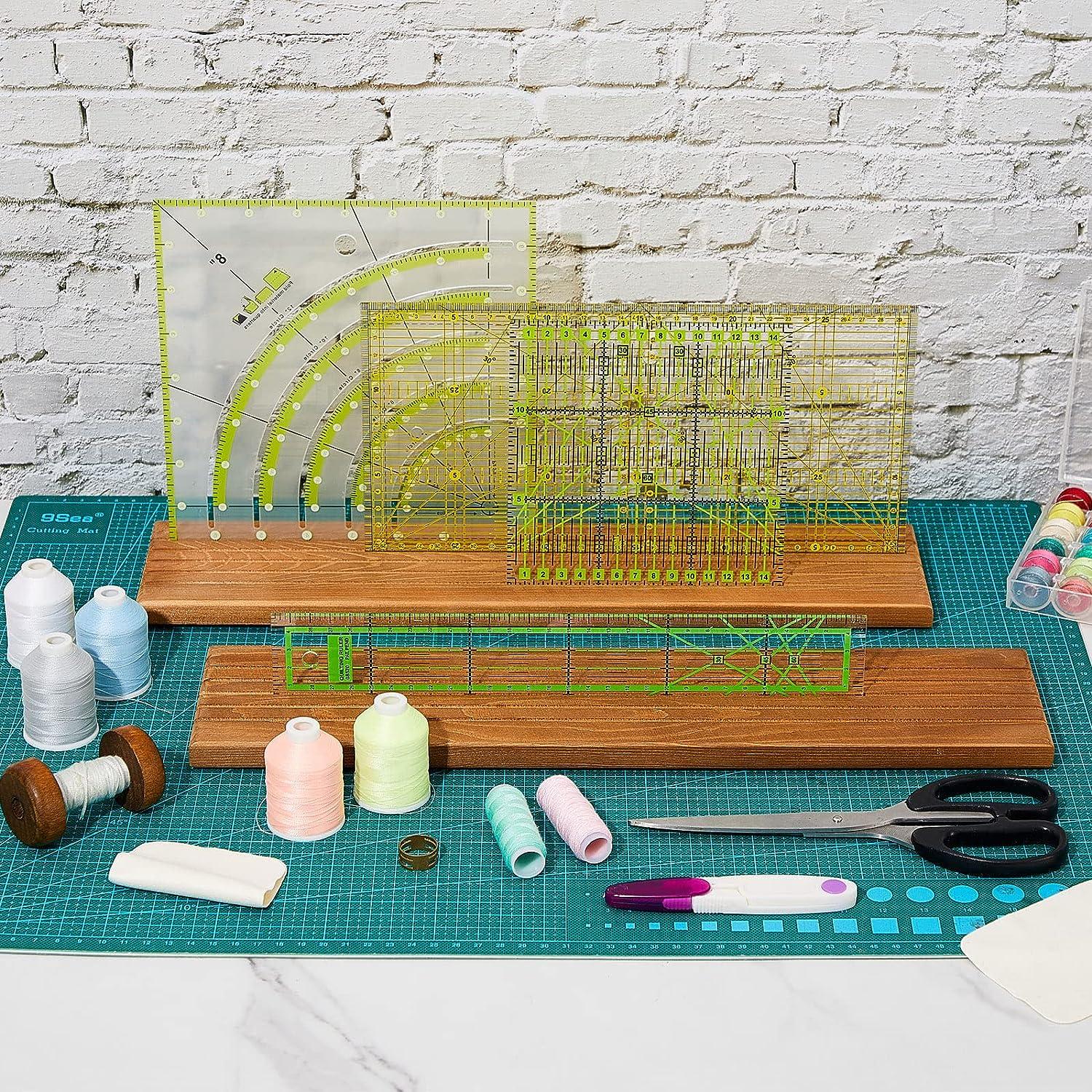 2 Pieces Wooden Ruler Rack Quilting Ruler Rack Organizer Quilting Ruler