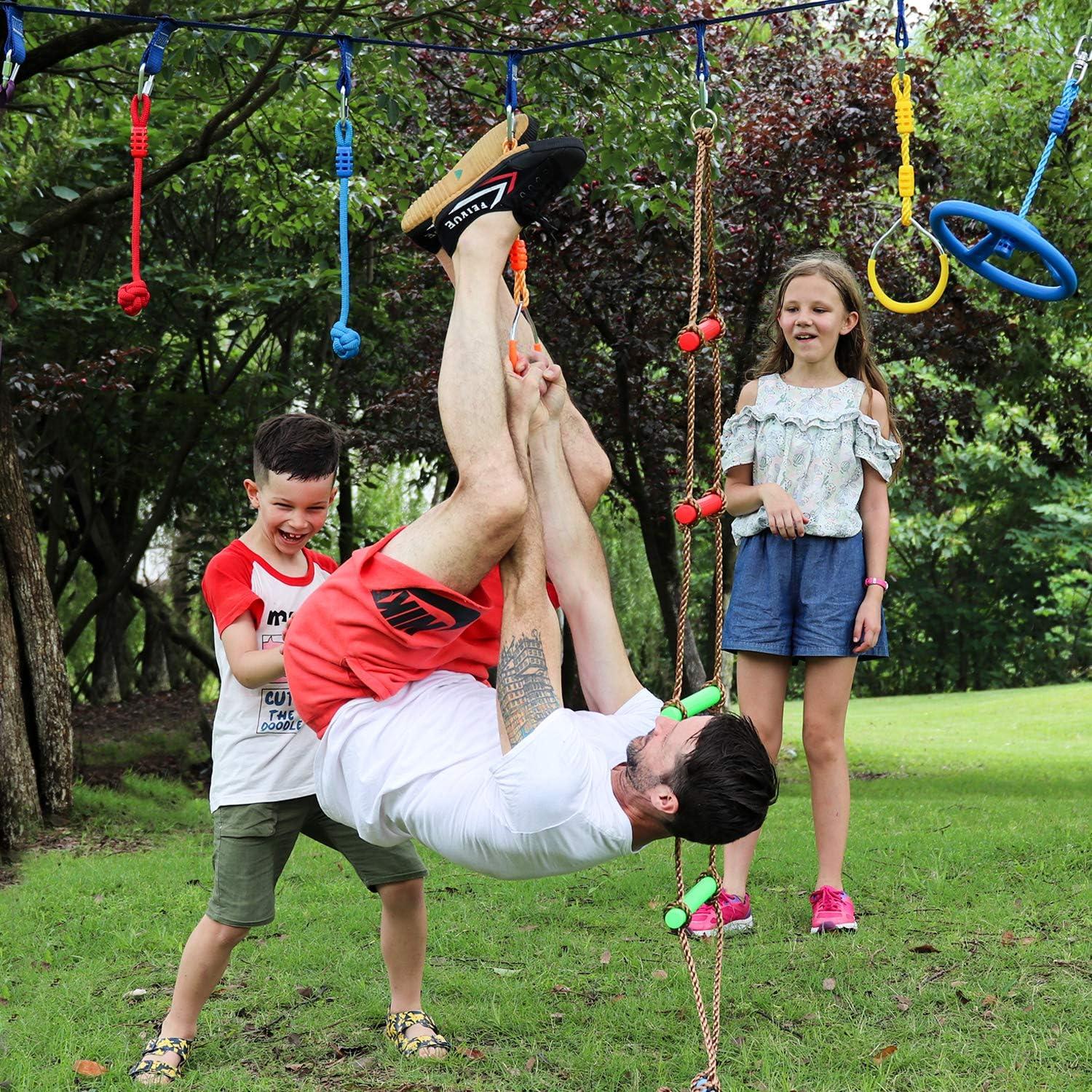 Playset Outdoor Ninja Kids Ninja Warrior Slackline Kit 52FT