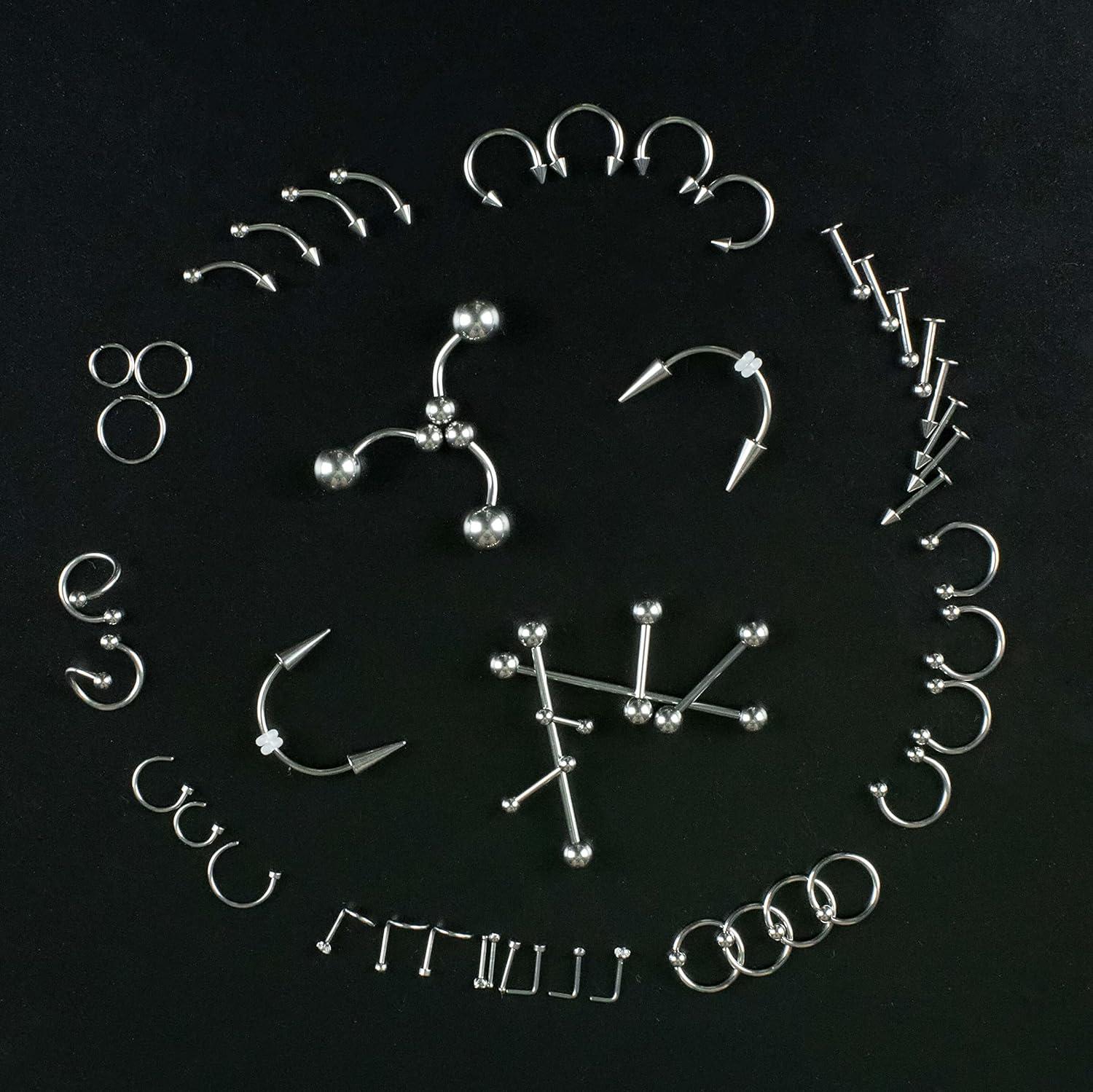 94PCS Mixedpack Piercing Kits for All Body Piercings Stainless Steel