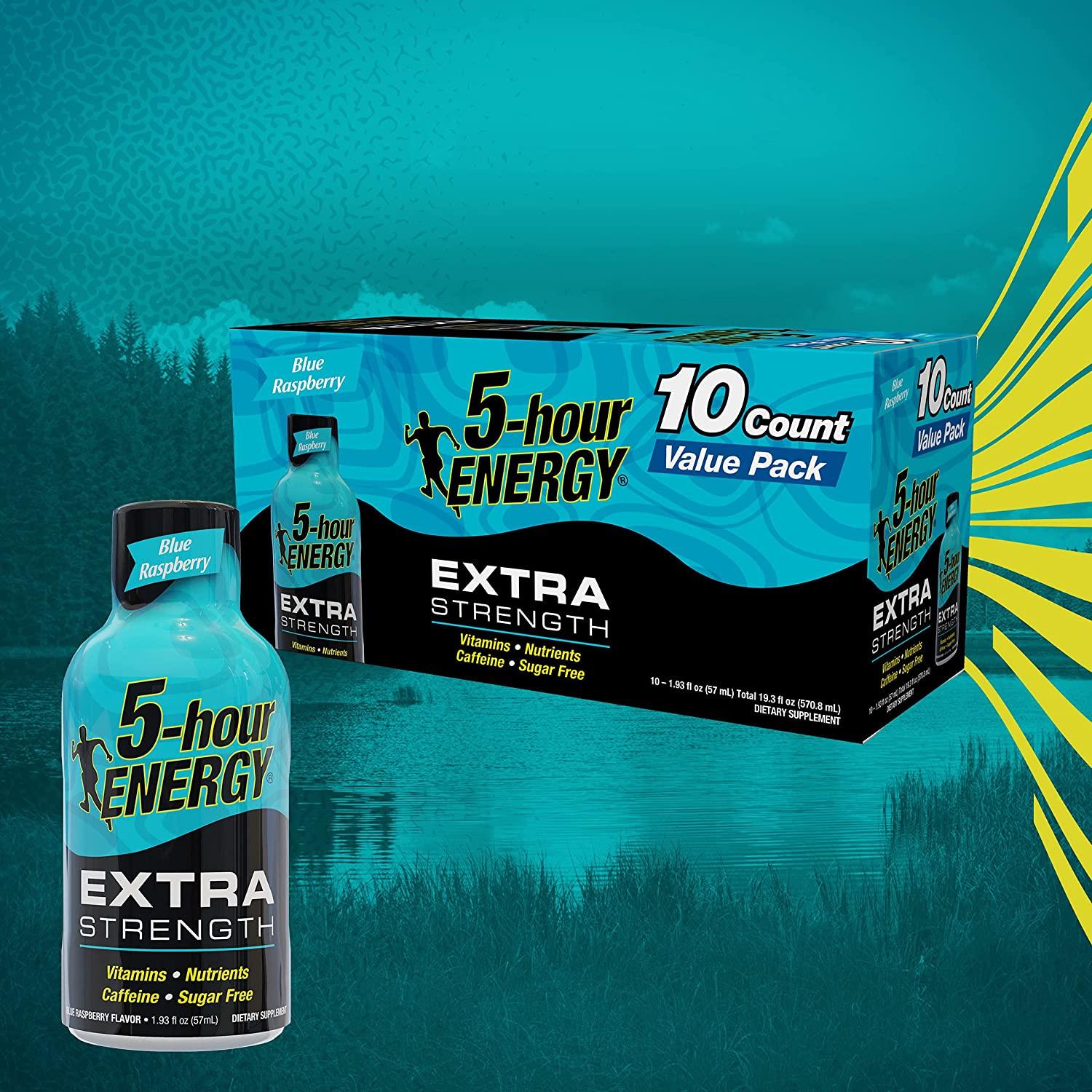 5Hour ENERGY Shots Extra Strength, Blue Raspberry Flavor 30 Count