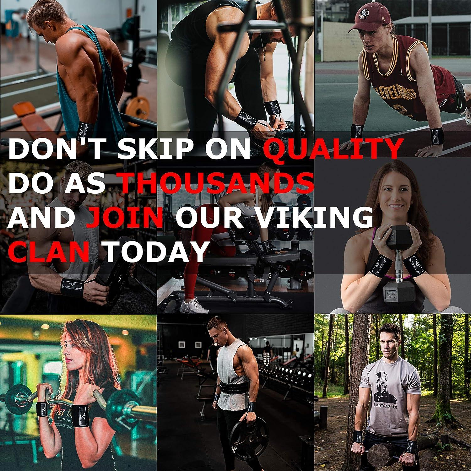 Vikingstrength Premium Weight Lifting Belt with Lifting Straps, Gym Weight Lifting Belt for Men and Women, Perfect for Squat, Powerlifting, Crossfit and Deadlifting (2XL