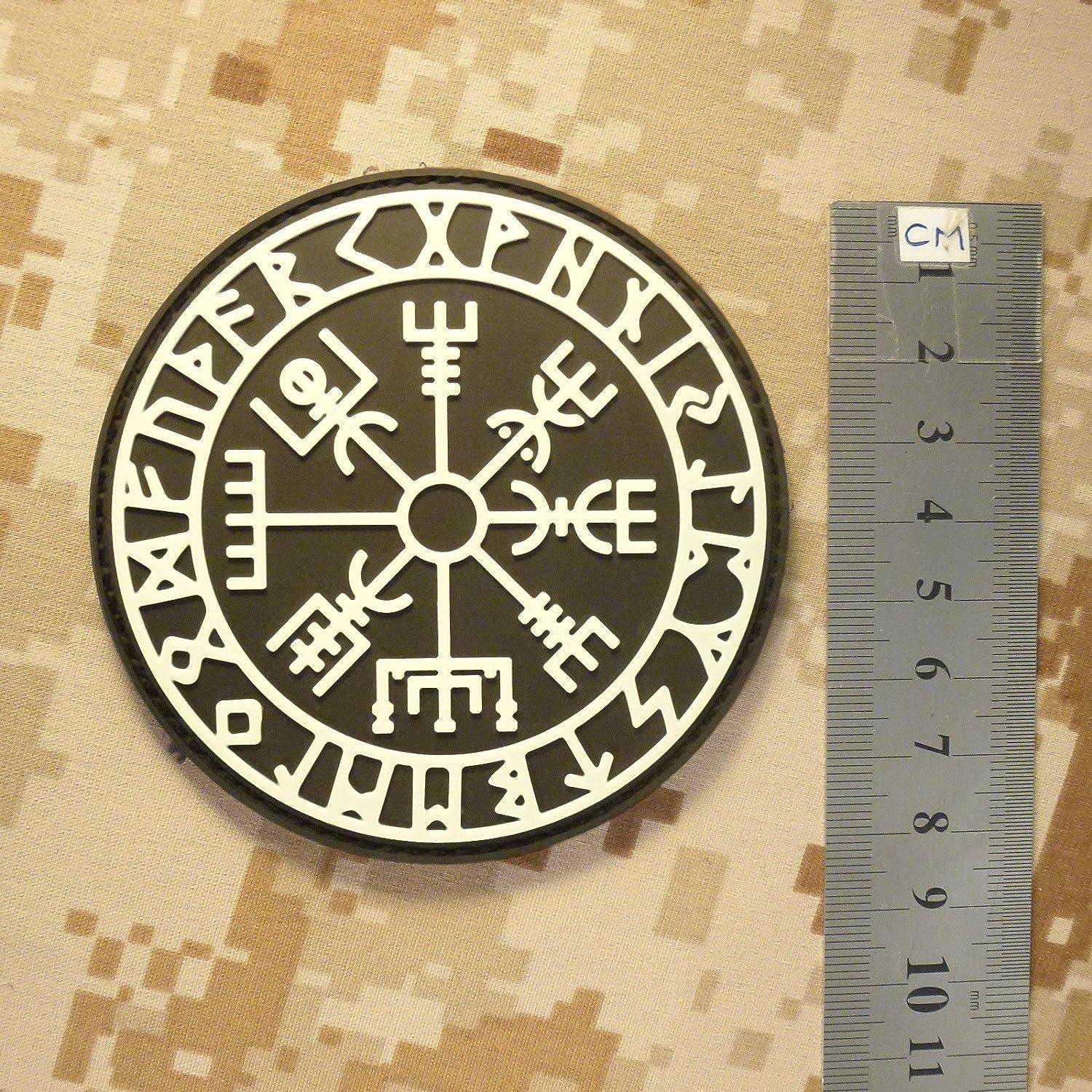 Glow Dark Vegvisir Viking Compass Norse Rune Morale Tactical PVC Rubber 3D Fastener Patch