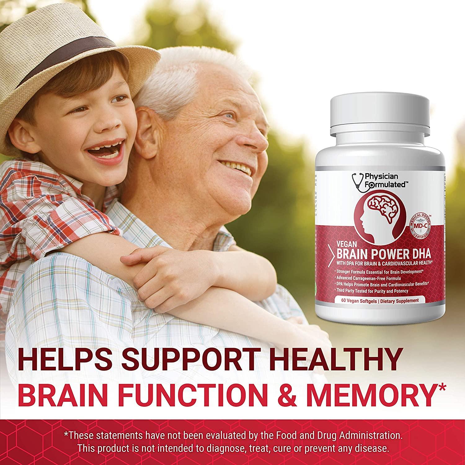 Vegan DHA for Brain and Prenatal 100 Algae Based Omega 3 Essential