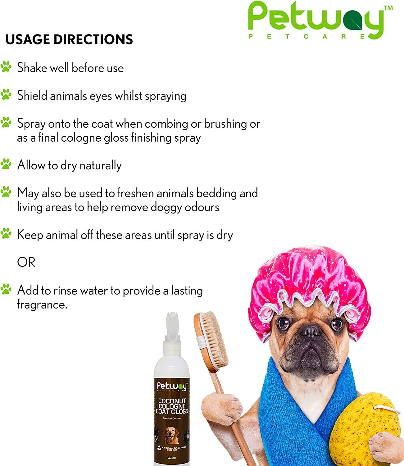 Petway Petcare Coconut Cologne Coat Gloss for Dogs and Puppies, Natural