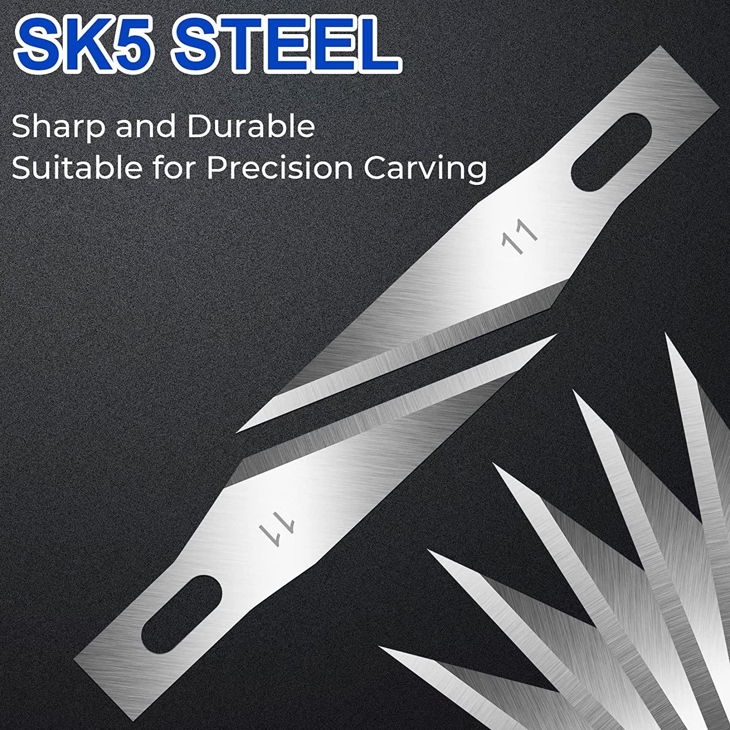 DIYSELF 50 PCS Exacto Knife Blades, High Carbon Steel #11 Refill Exacto Art  Blades Cutting Tool with Storage Case for Craft, Hobby