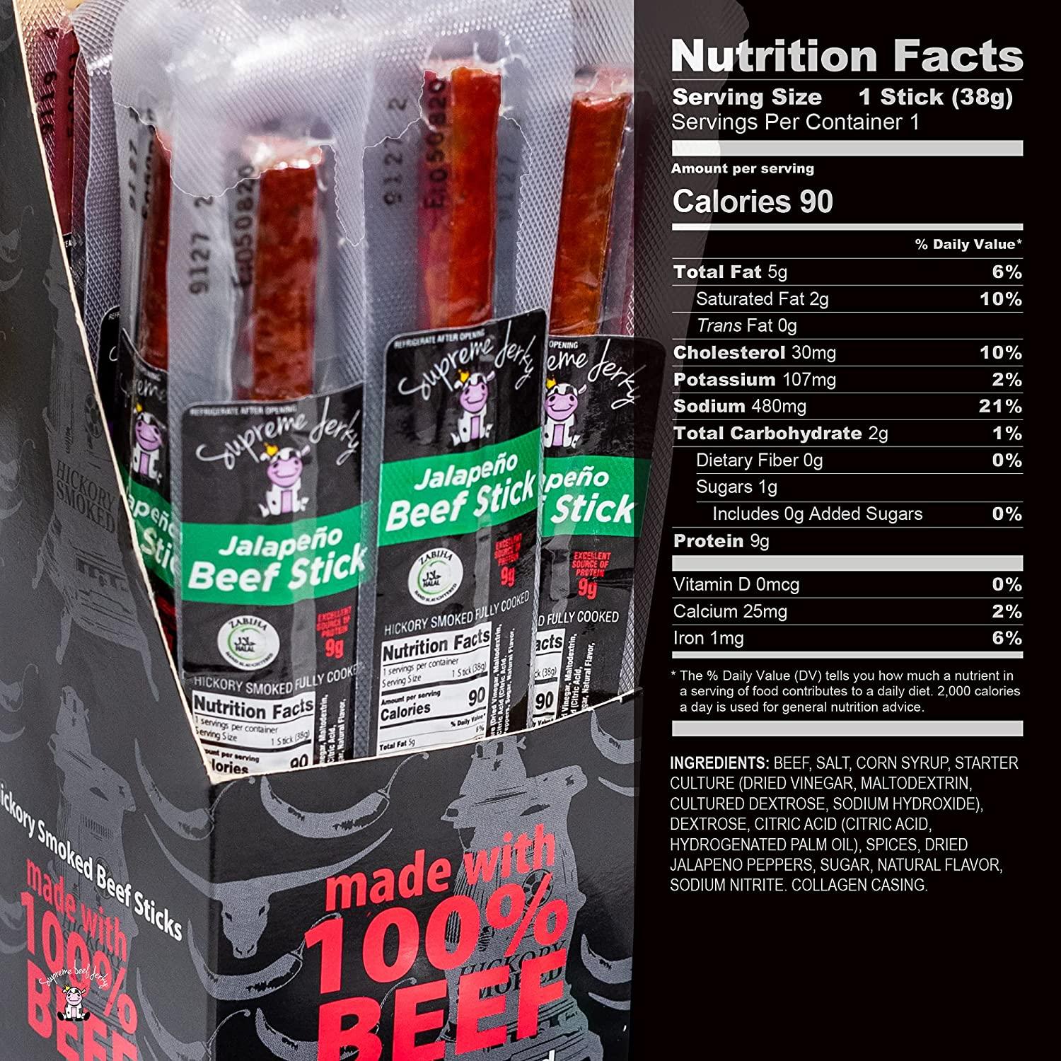 Supreme Beef Jerky Premium Zabiha Halal Beef Jerky Sticks, Hand