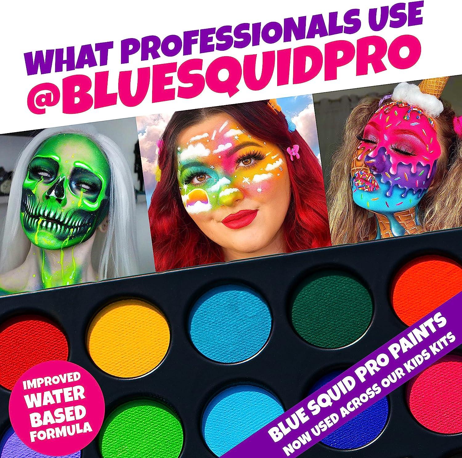 Blue Squid Face Painting Kit for Kids - 22 Color 160pcs Kids Face Paint Kit  with Stencils & Book, Halloween Makeup Kit, Professional Face Paint Kids  Face Painting Kit Non Toxic Face