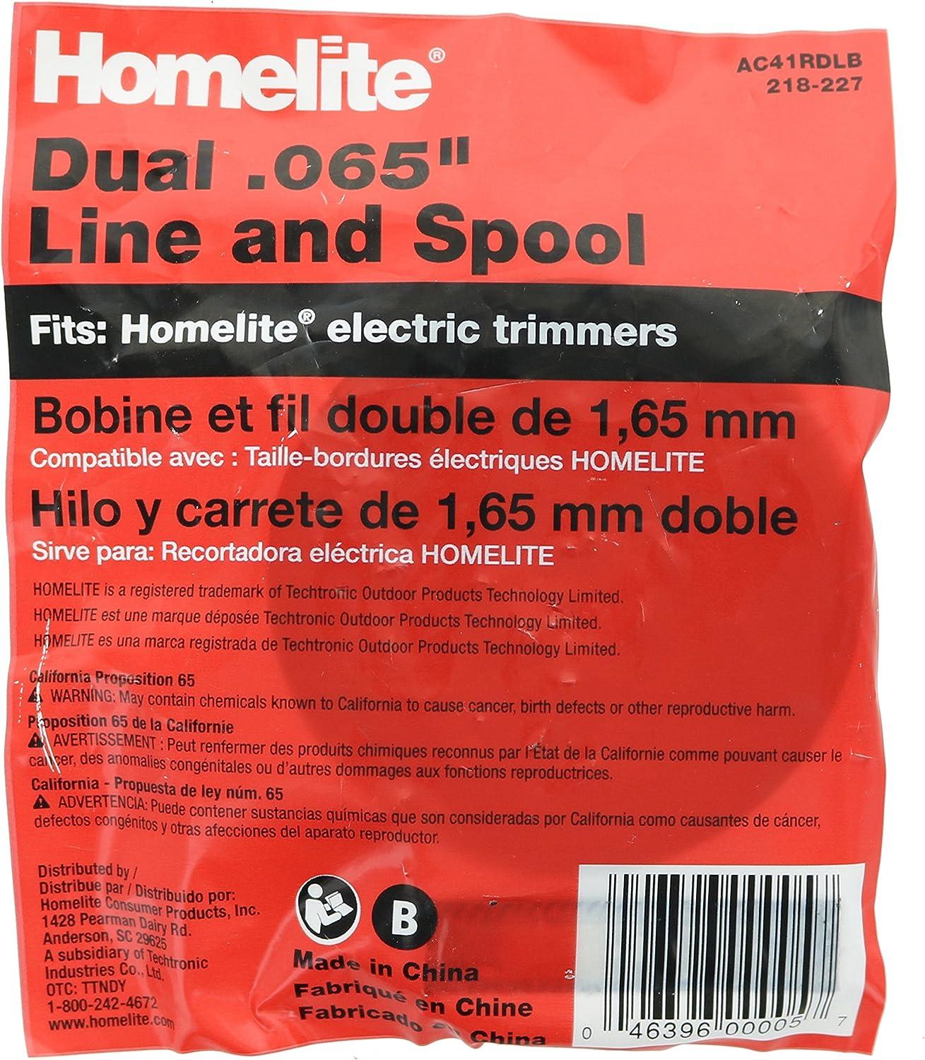 Homelite Genuine OEM AC41RDLB Autofeed Dual .065 Replacement Line and