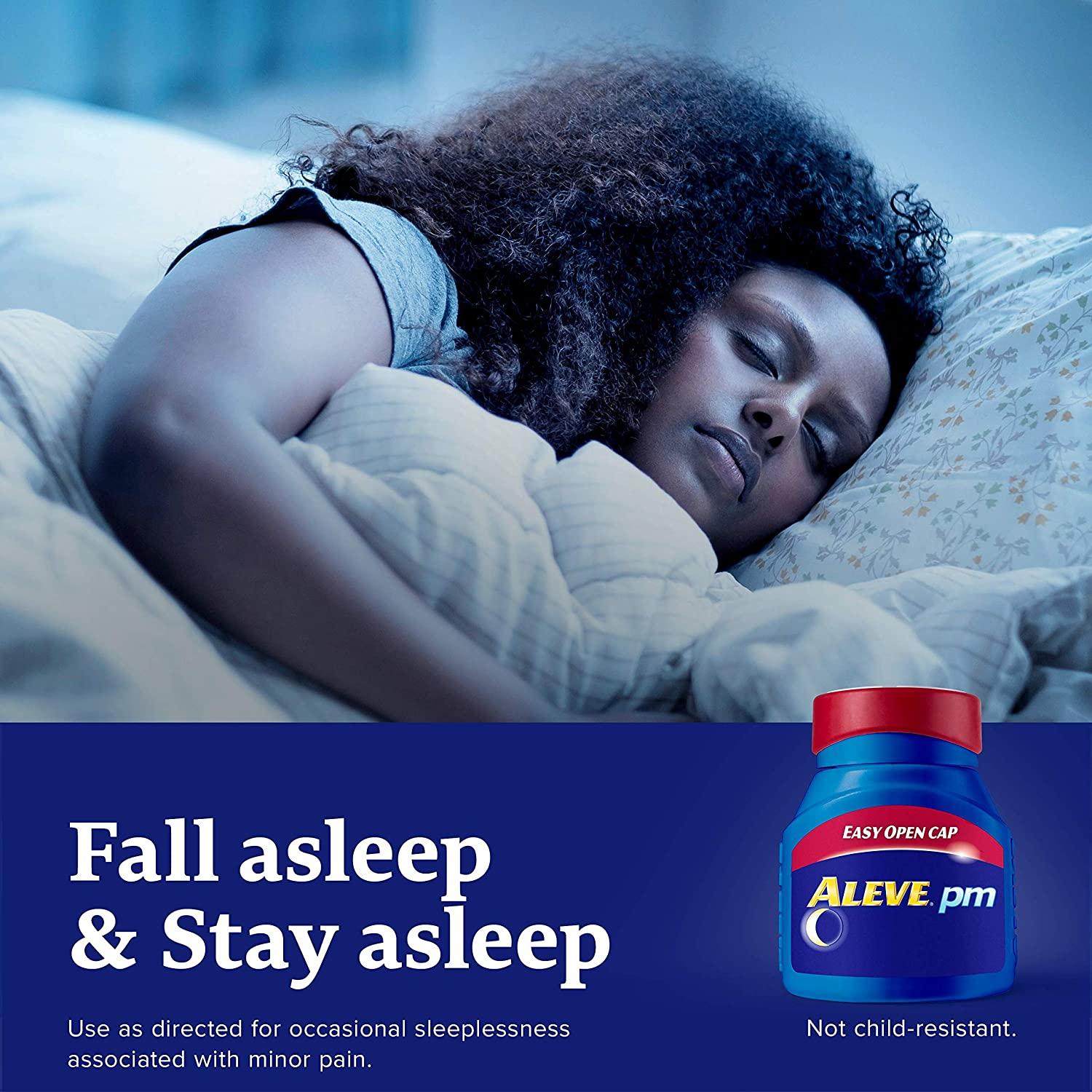 Aleve PM Caplets, Fast Acting Sleep Aid and Pain Relief for Headaches, Muscle Aches, NonHabit