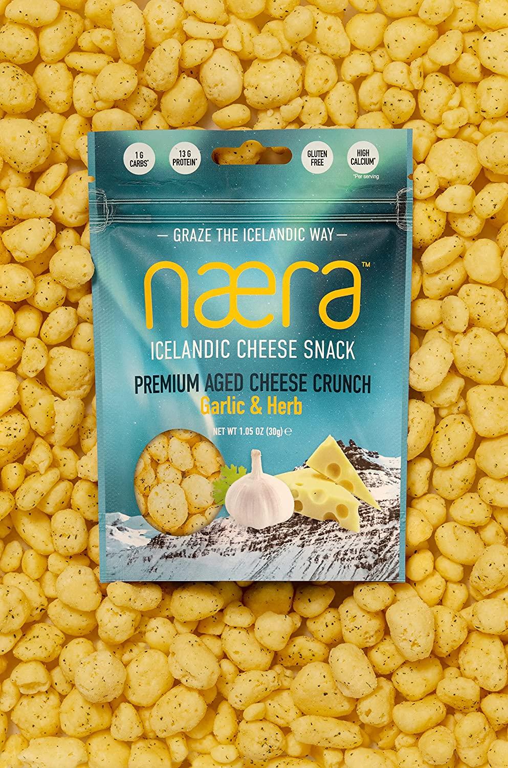 Naera Icelandic Seasoned 100 Cheese and Strawberry Skyr Crunch Snacks