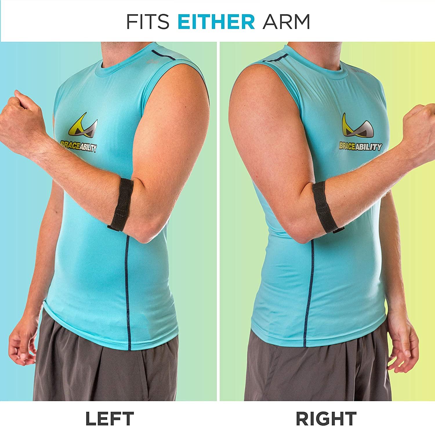 BraceAbility Epicondylitis Brace Elbow Strap for Medial / Lateral
