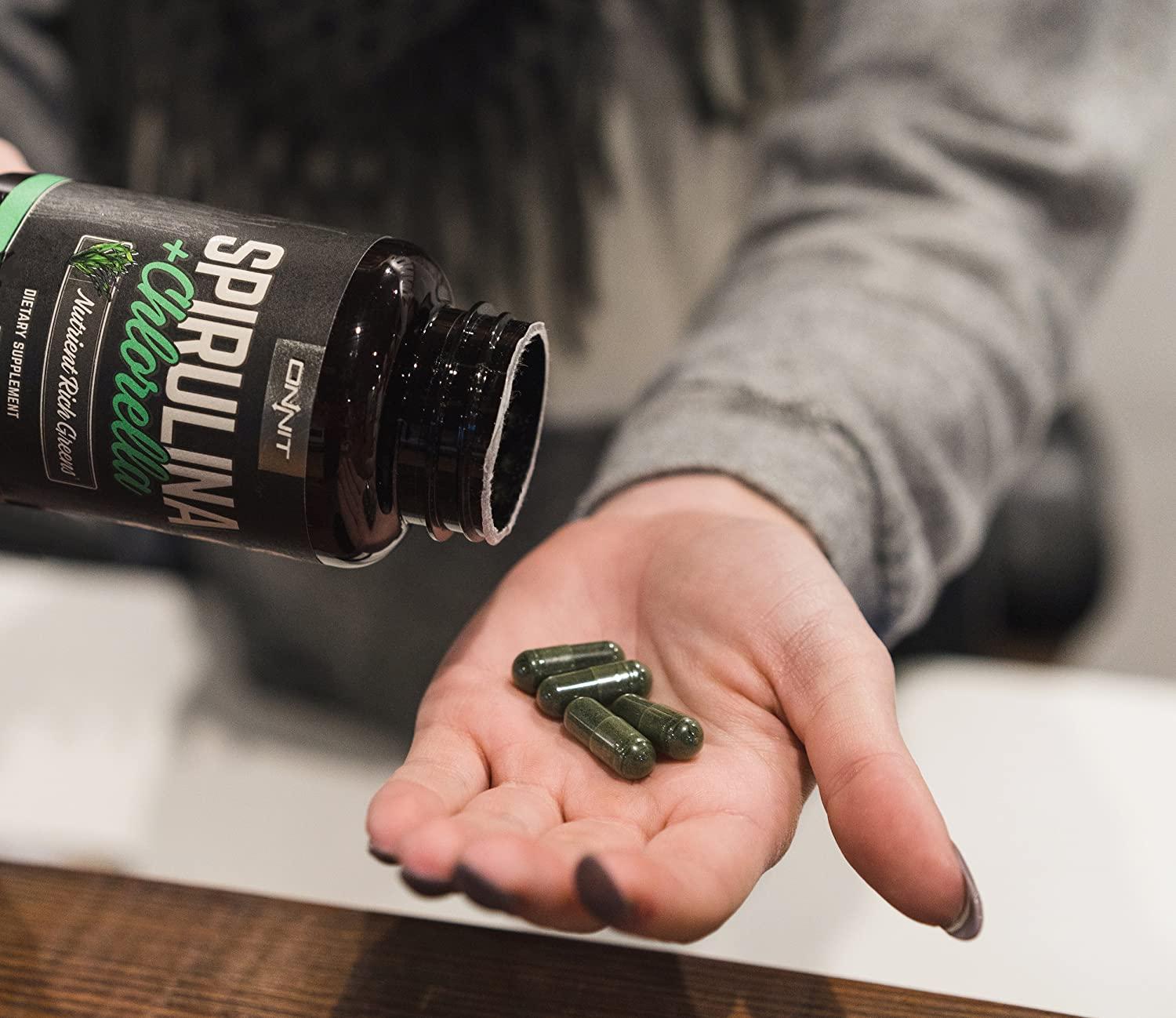 Onnit Spirulina and Chlorella Nutrient Rich Greens Supplement (80ct)