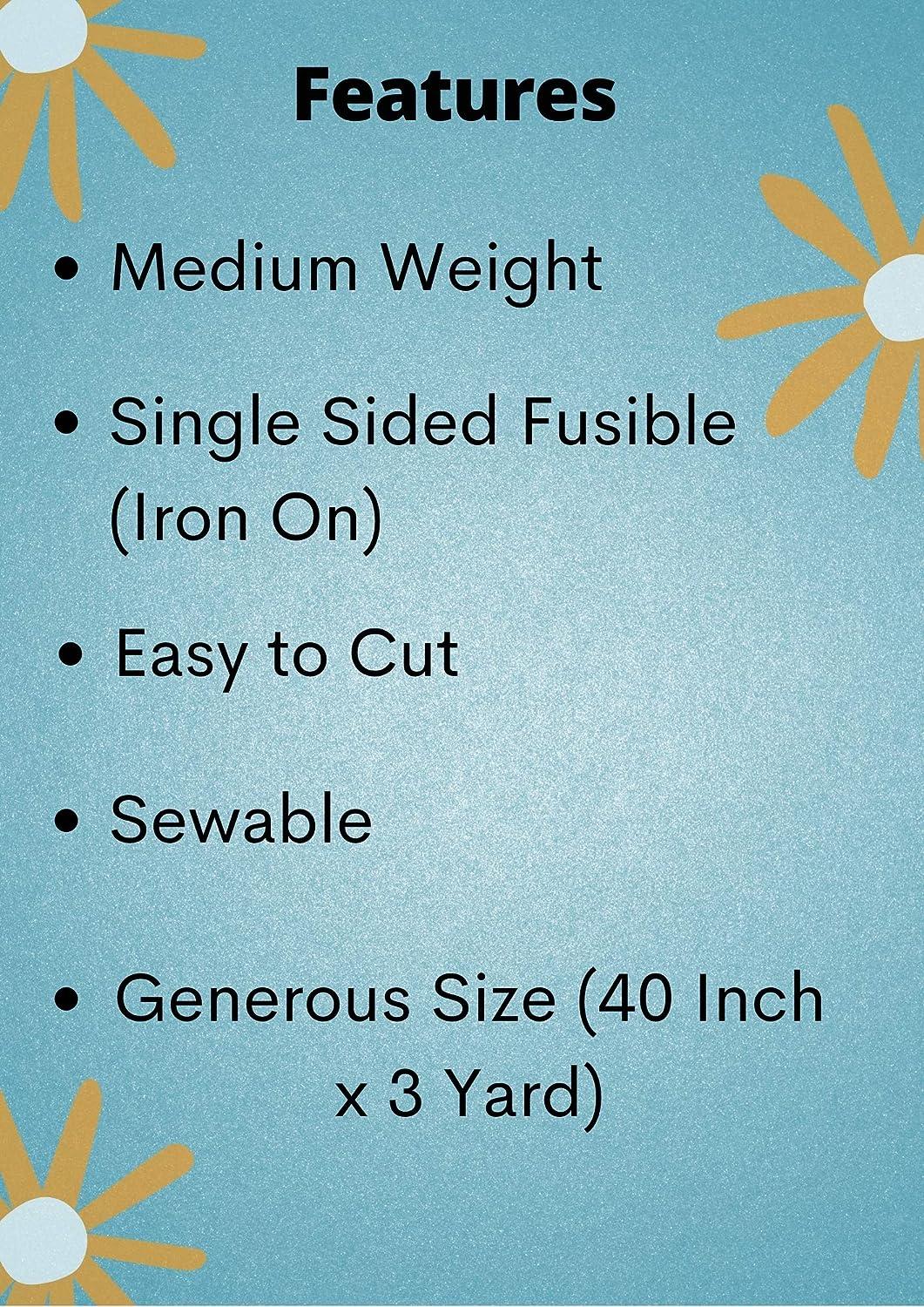 MAROBEE Medium Weight Iron On Fusible Interfacing for Sewing Projects (40  Inch x 3 Yard) White Non-Woven