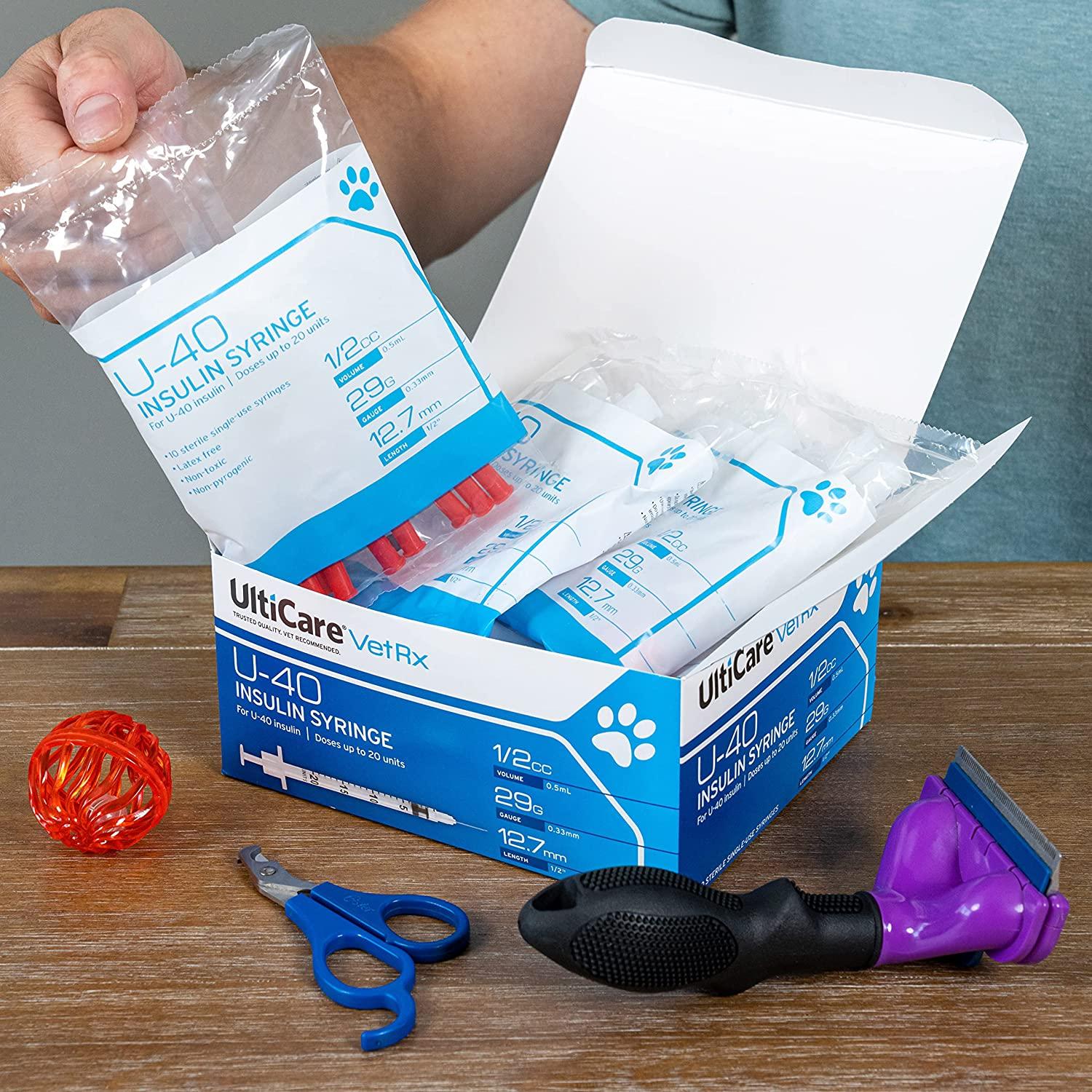 UltiCare VetRx U40 Pet Insulin Syringes Comfortable Accurate Dosing of Insulin for Pets