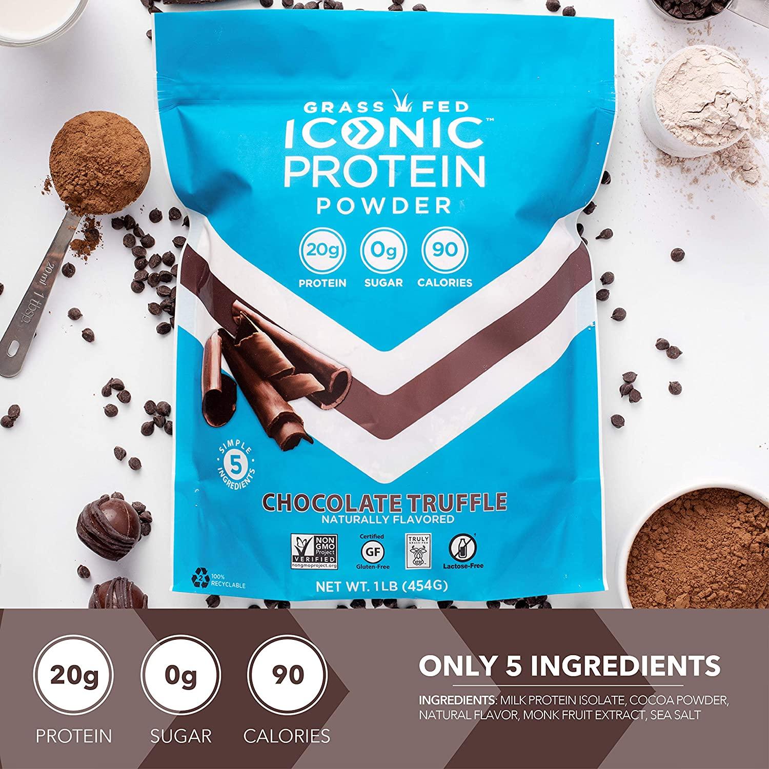 Iconic Chocolate Truffle Protein Powder Sugar Free, Low Carb, 20g