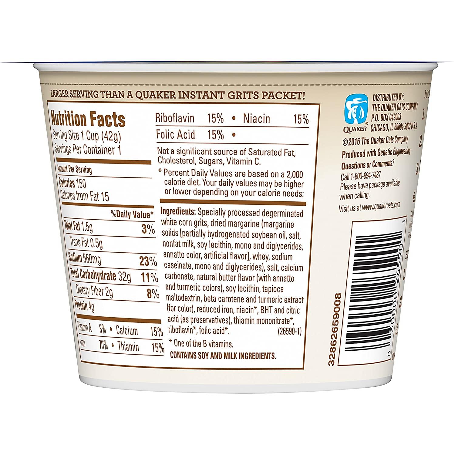 Quaker Instant Grits Butter Flavor Breakfast Cereal 1.48oz (12 Pack